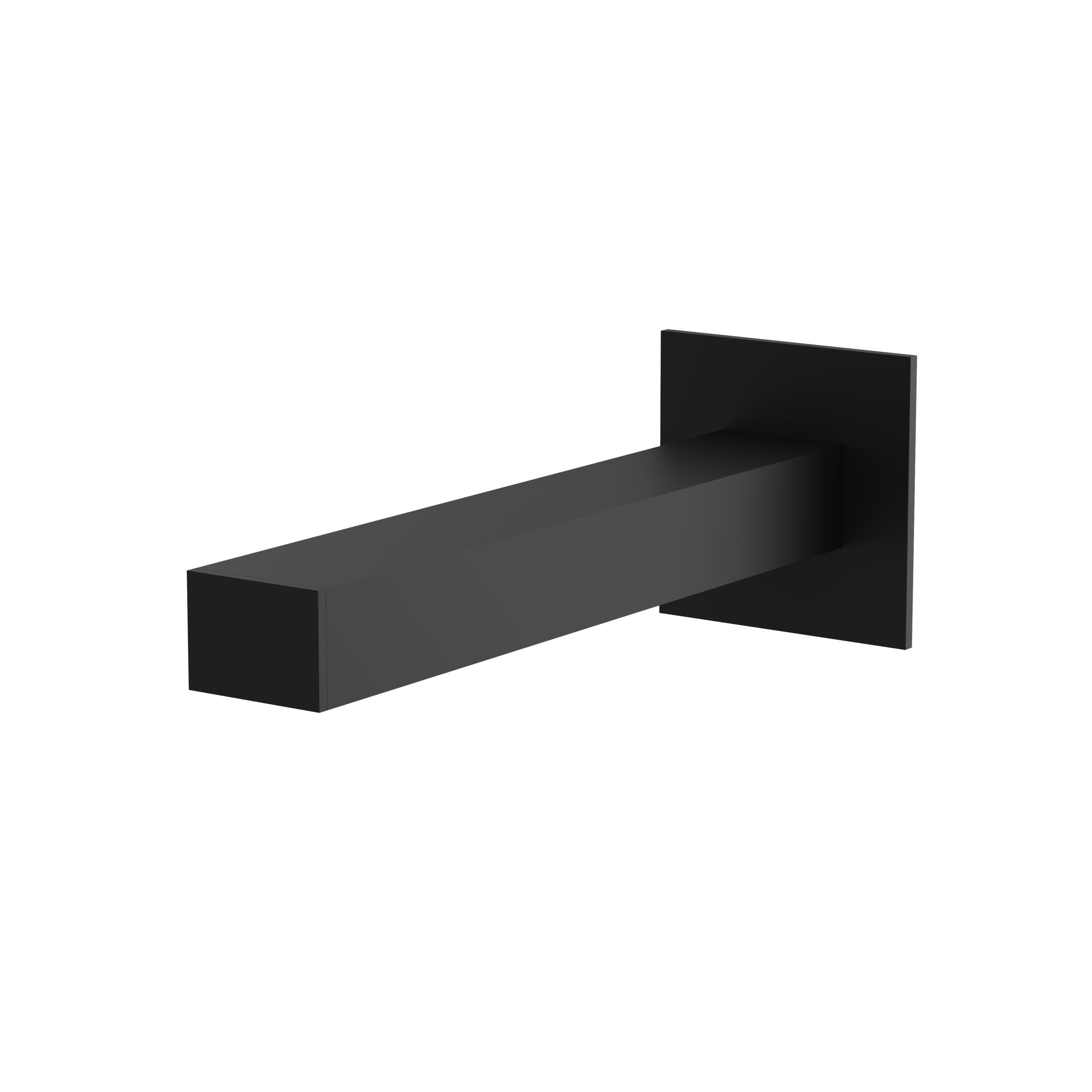 Aquabrass 7" Square Slip-Fit Tub Spout No Diverter