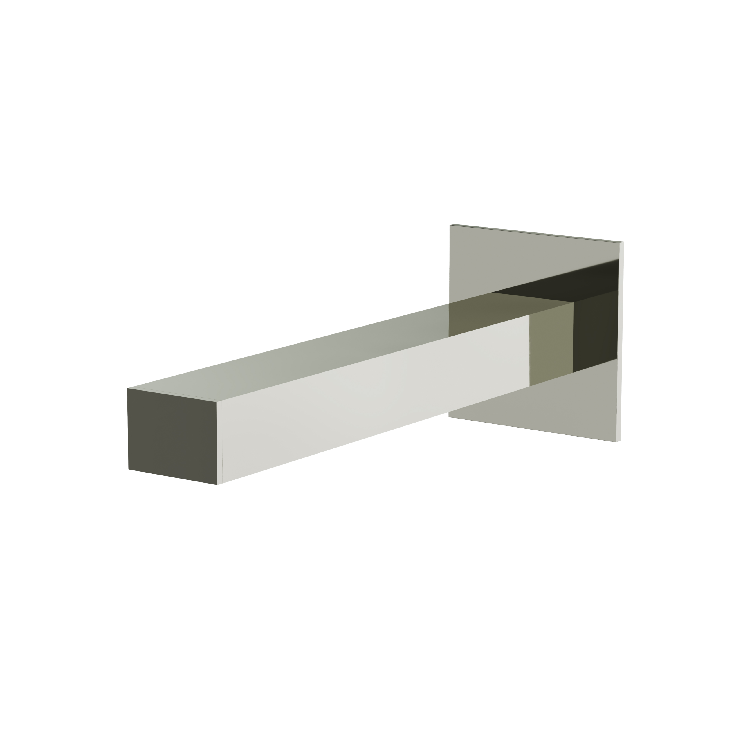 Aquabrass 7" Square Slip-Fit Tub Spout No Diverter