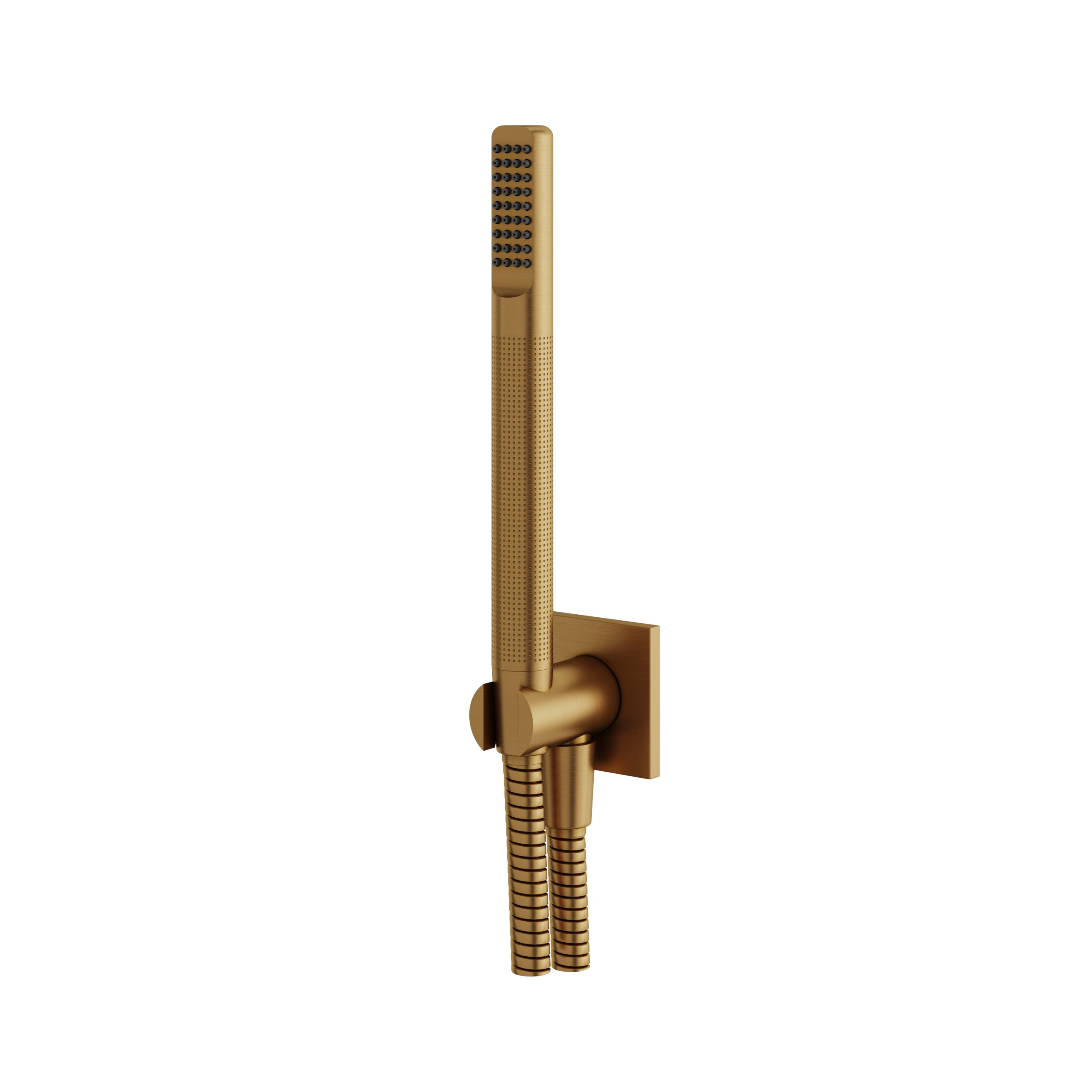 Aquabrass Round Handshower Set with Tubular Shower and Square Flange by Aquabrass