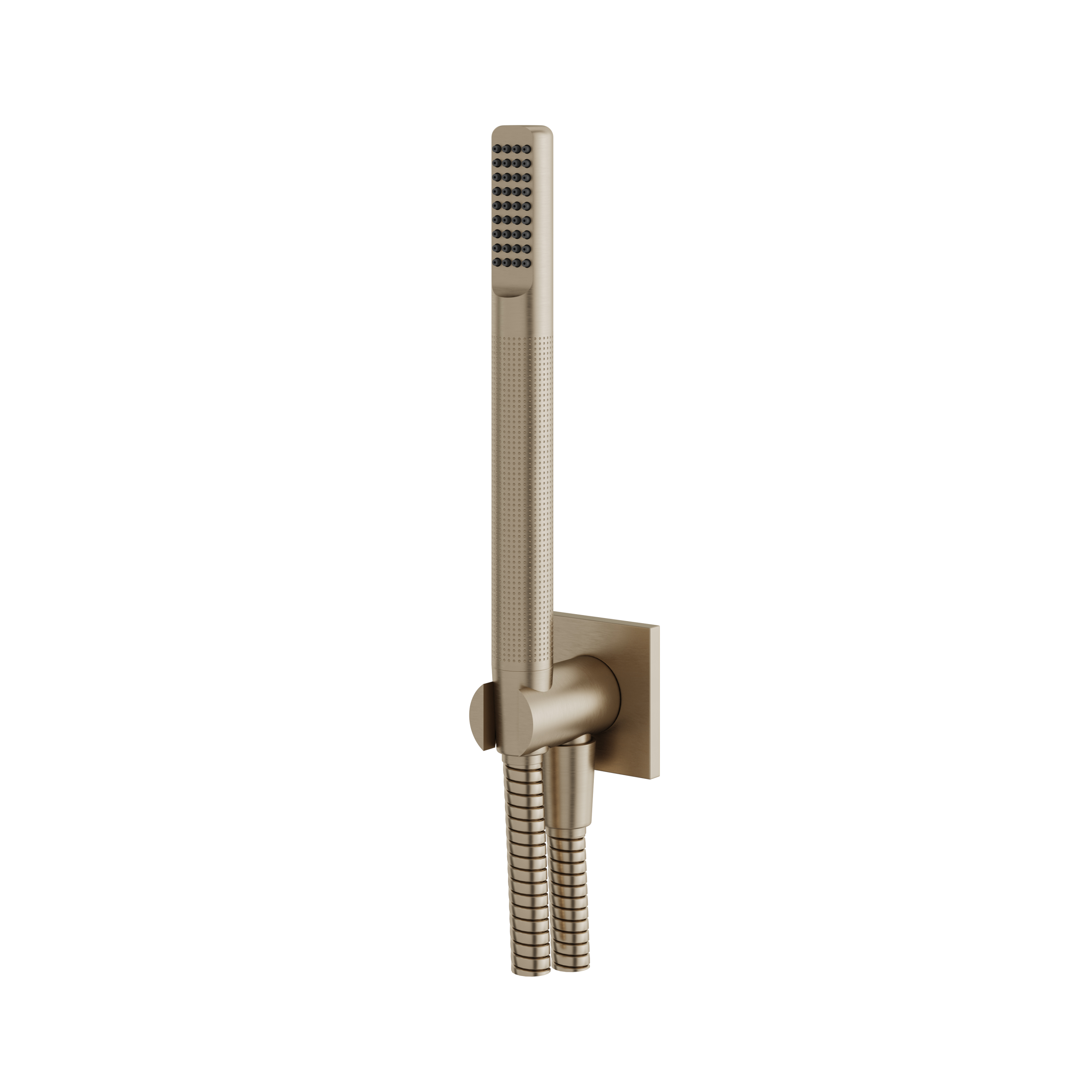 Aquabrass Round Handshower Set with Tubular Shower and Square Flange by Aquabrass