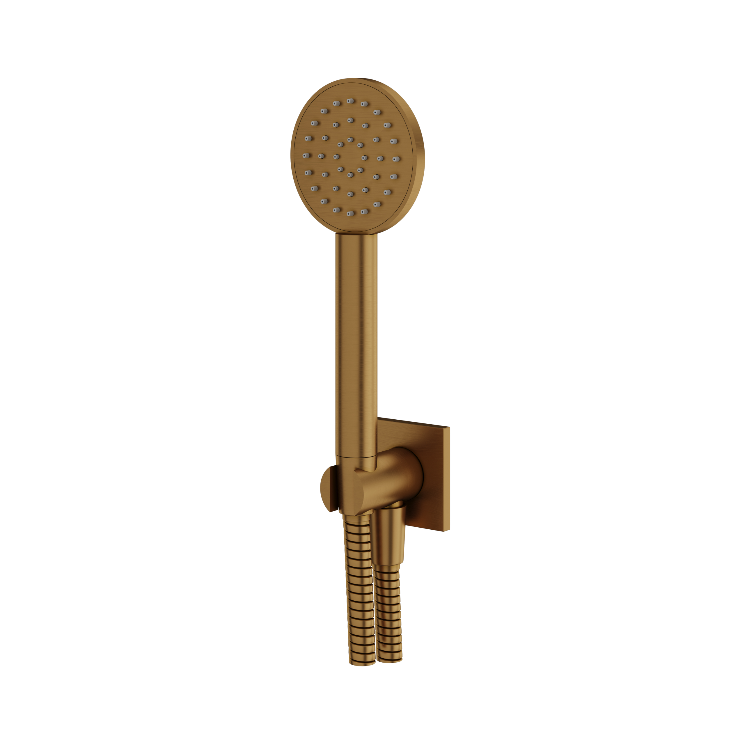 Aquabrass Round Handshower Set with Square Flange by Aquabrass