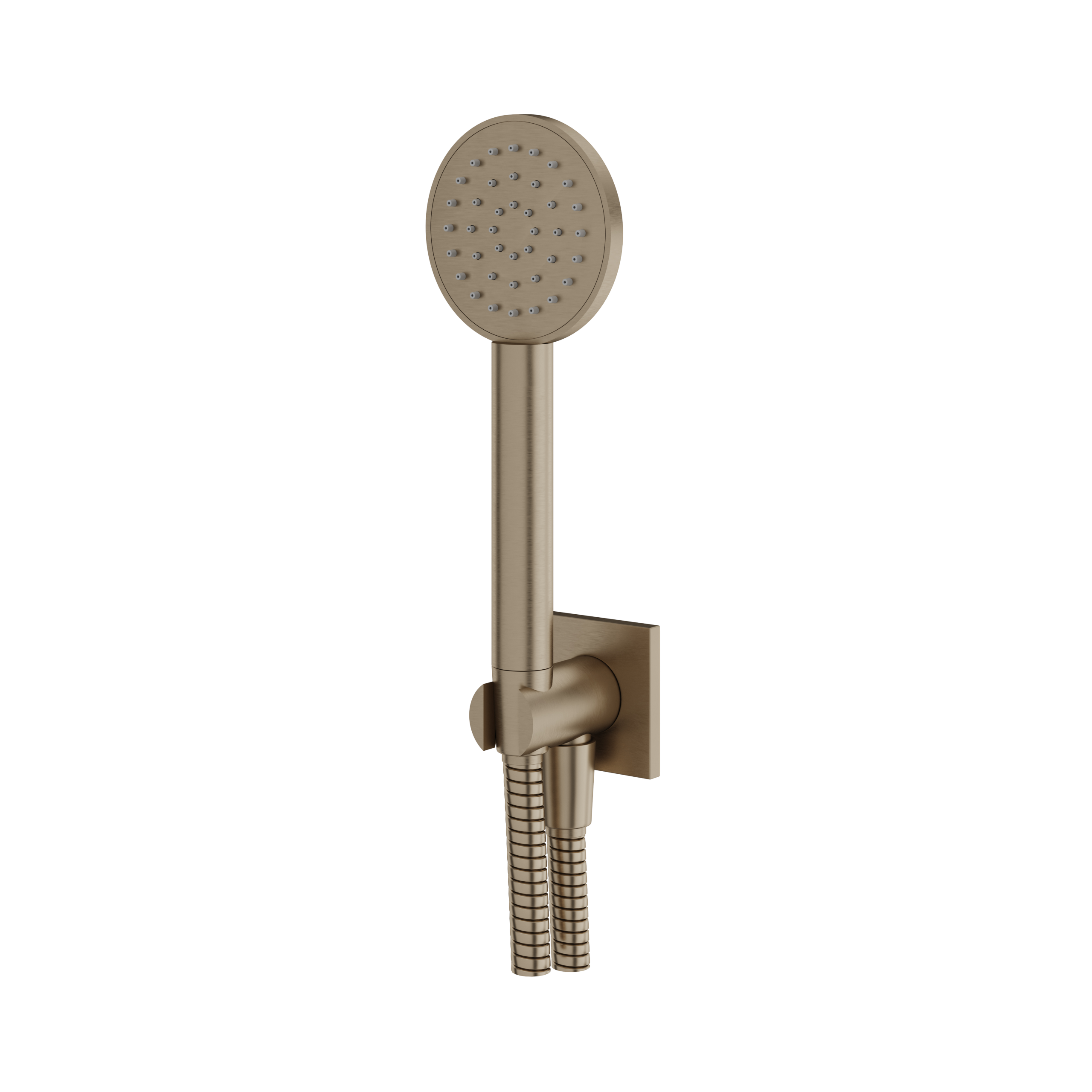 Aquabrass Round Handshower Set with Square Flange by Aquabrass