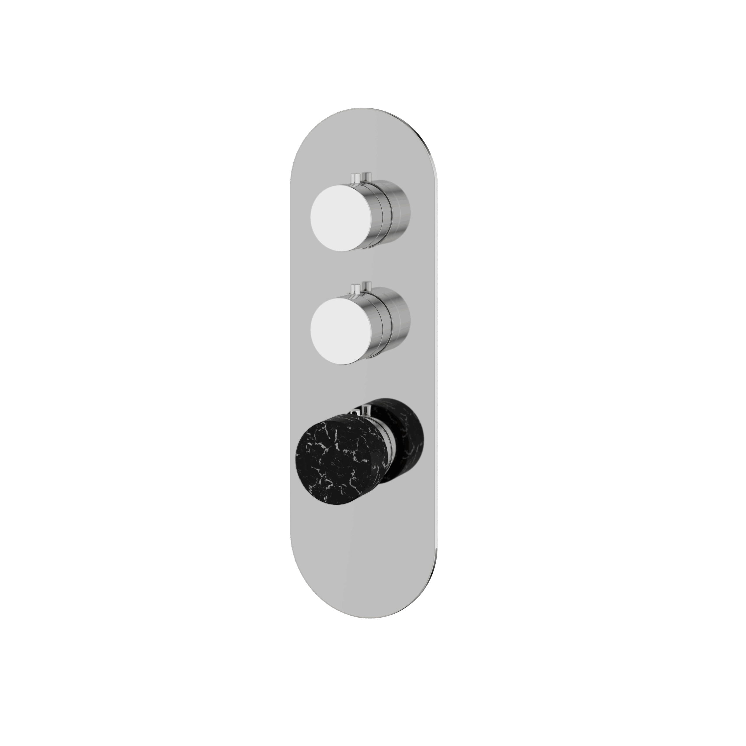 black marquina polished chrome trim