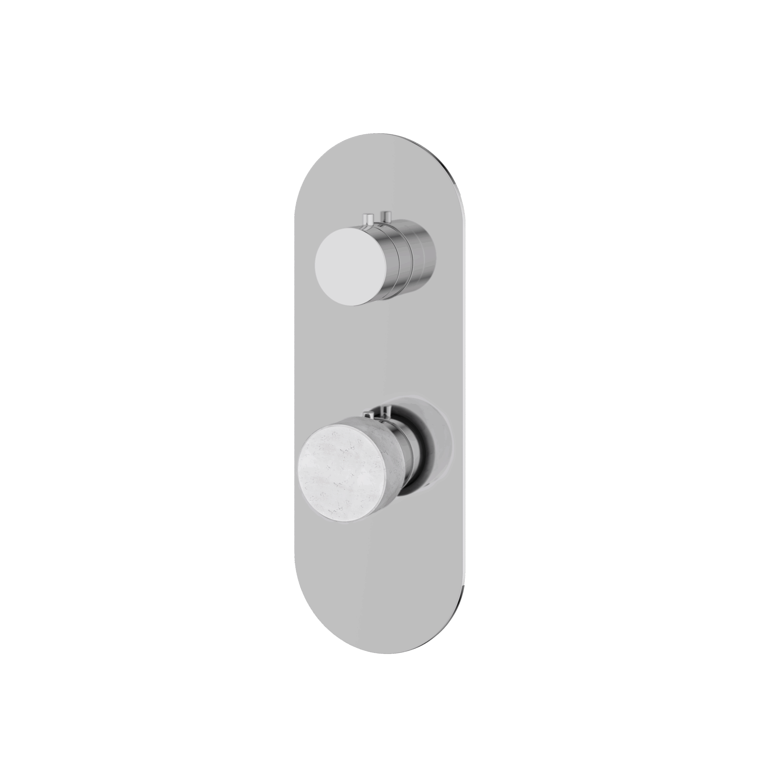 white carrara polished chrome trim
