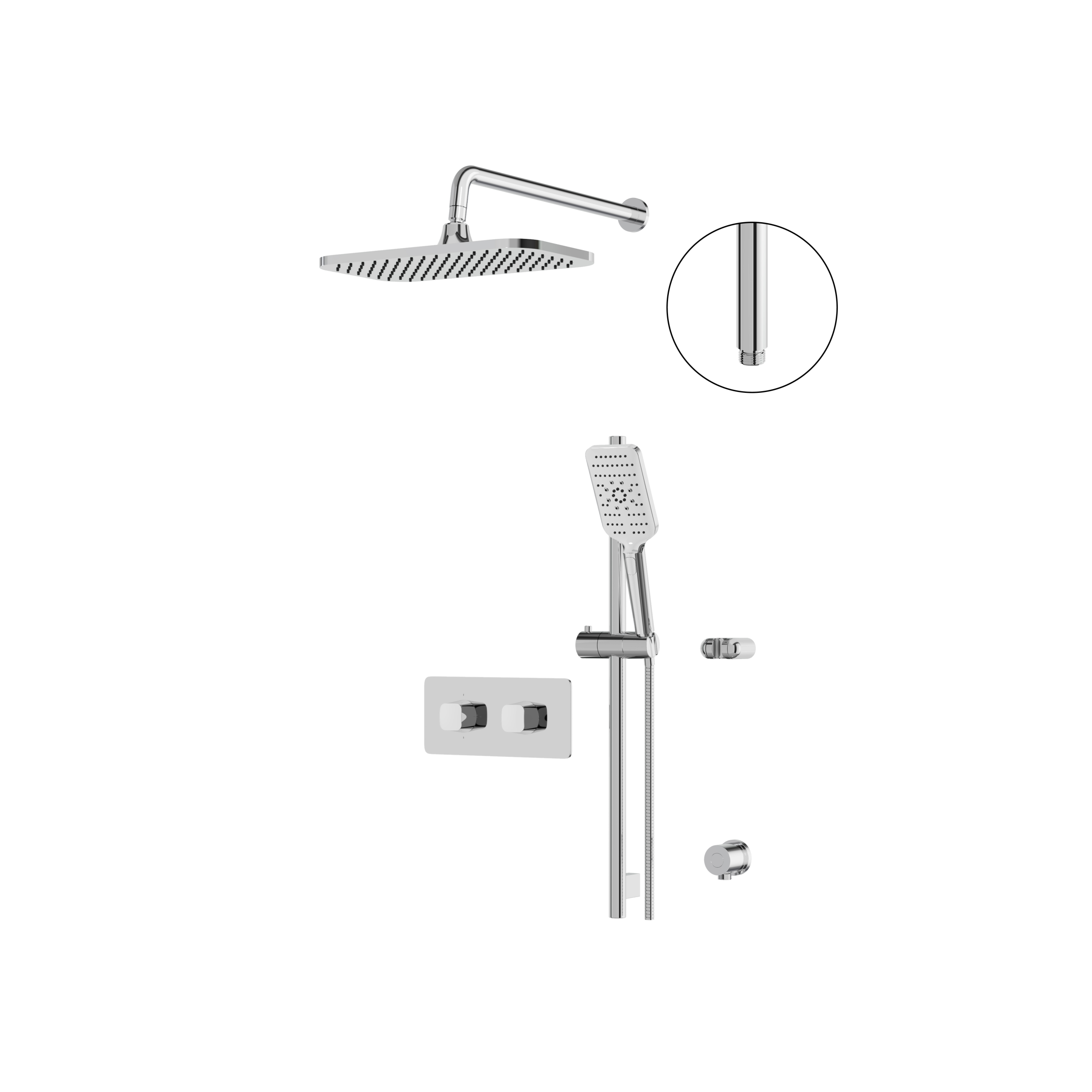 polished chrome shower set