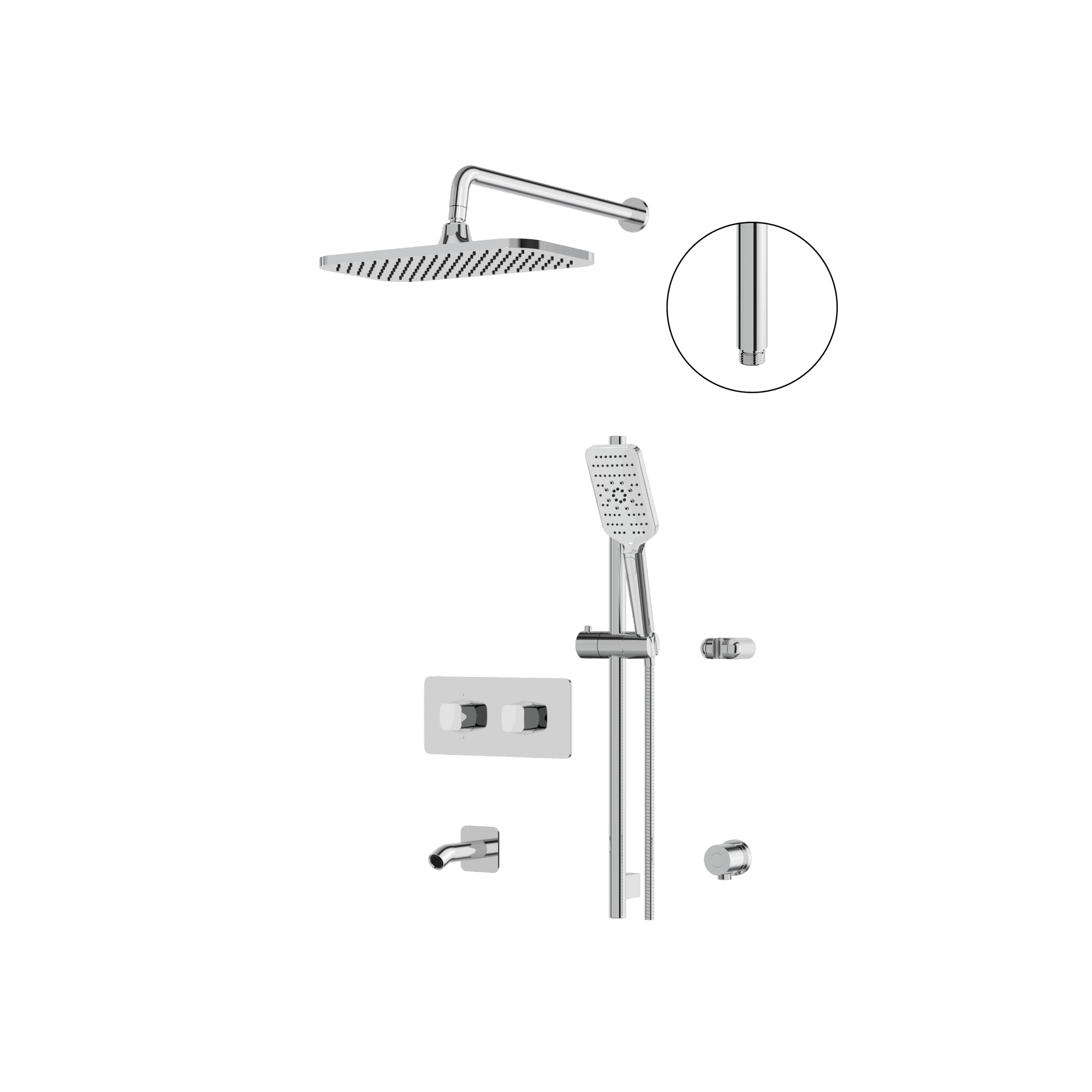 polished chrome shower set