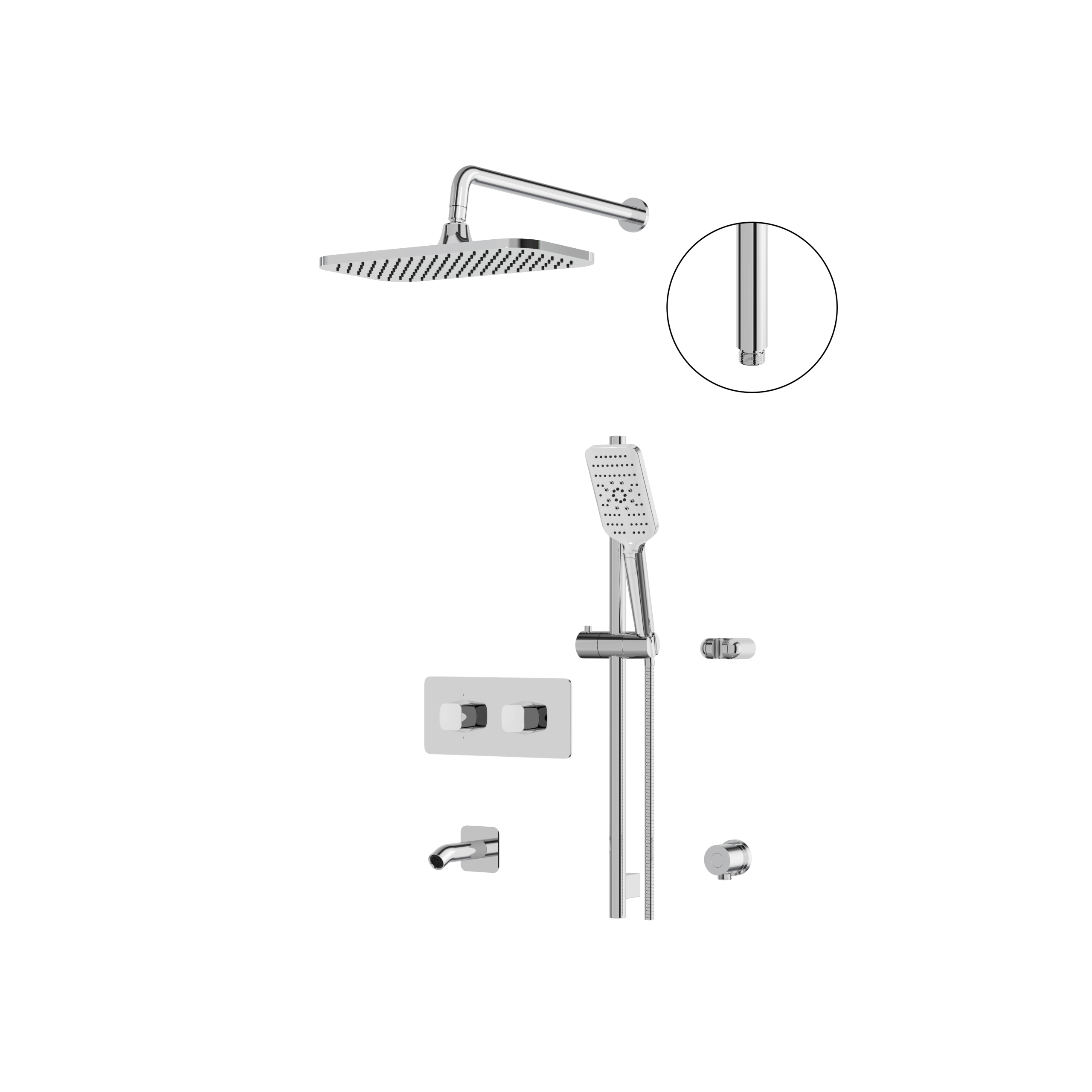 polished chrome shower set