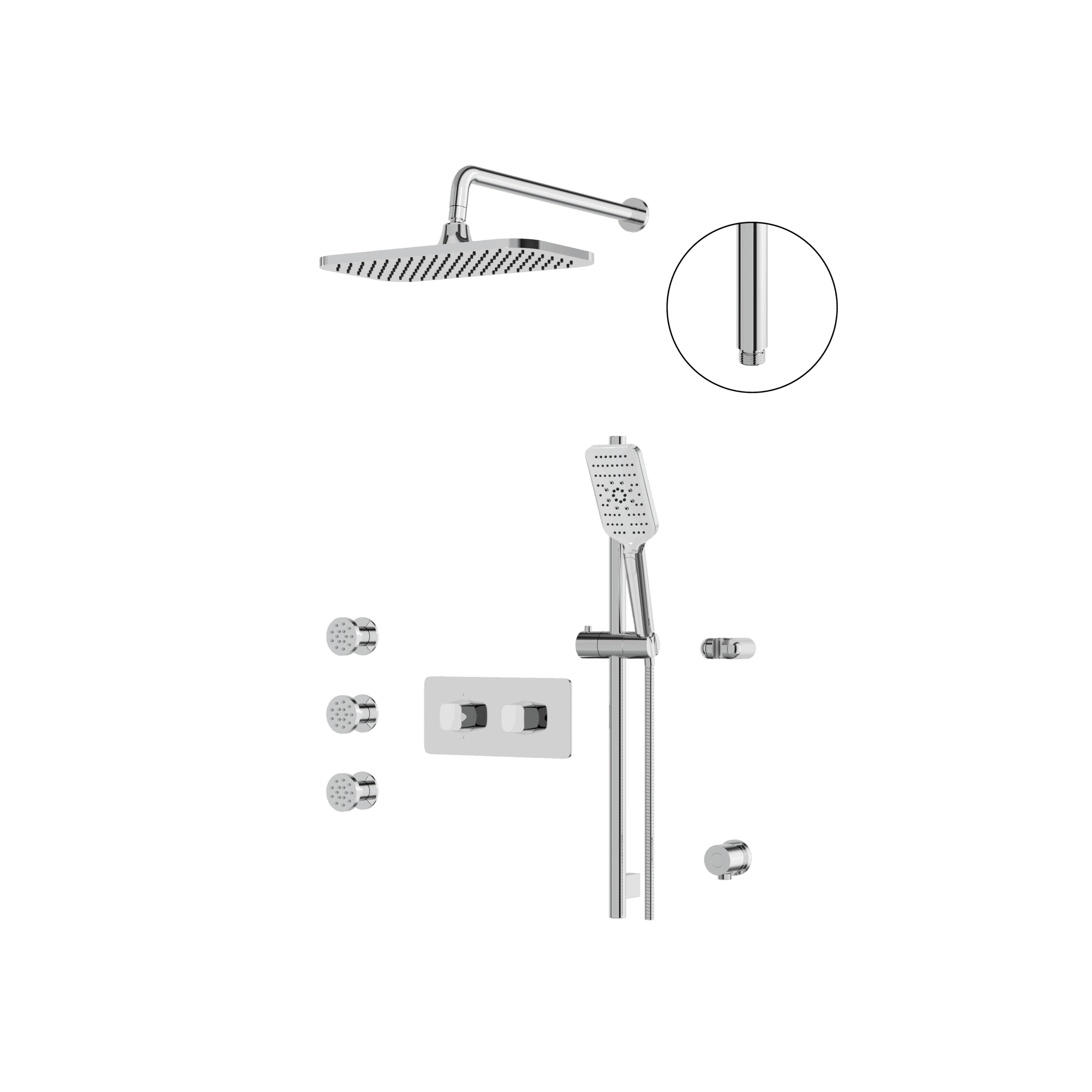 polished chrome shower set