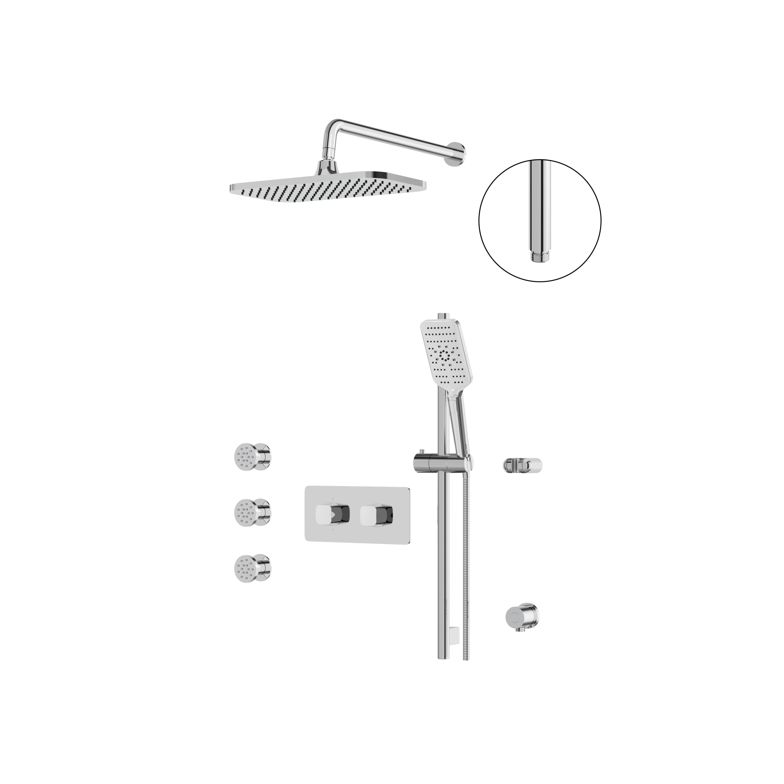 polished chrome shower set