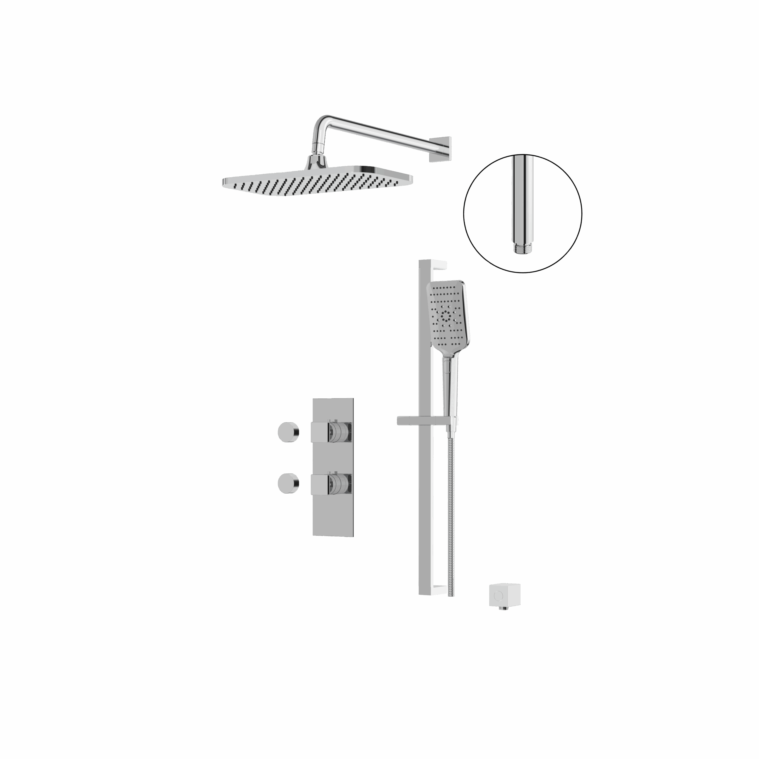 polished chrome shower set