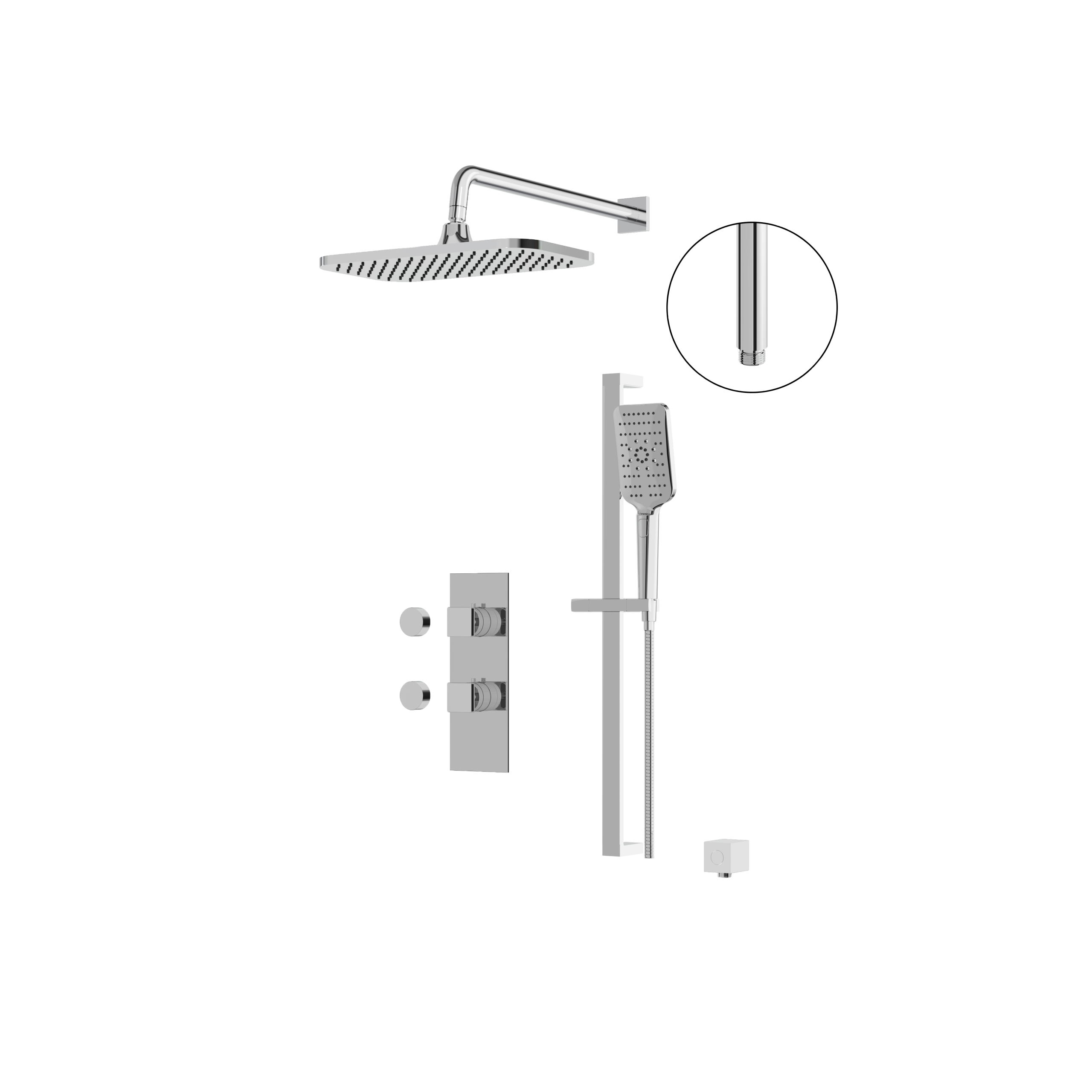 polished chrome shower set