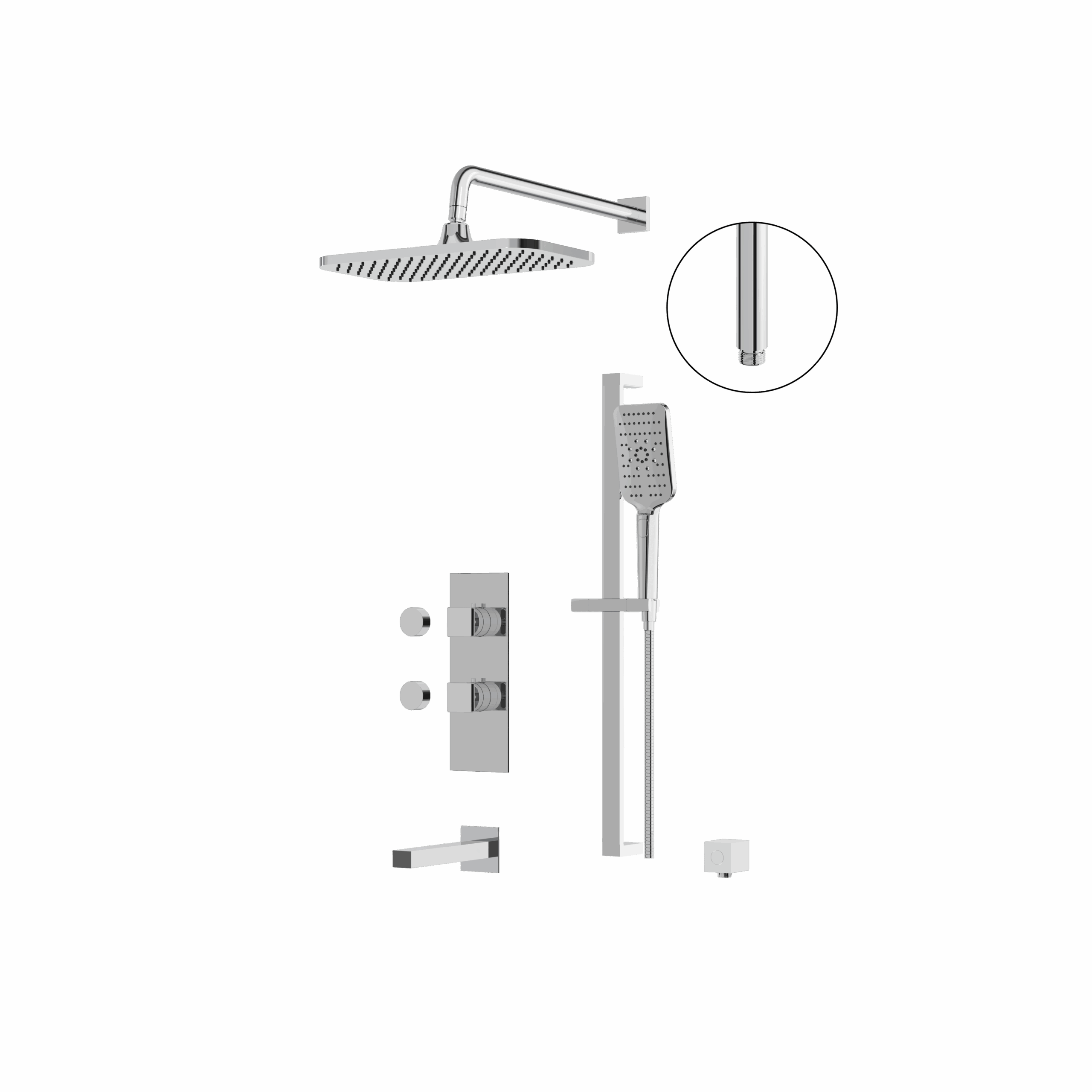 polished chrome shower set