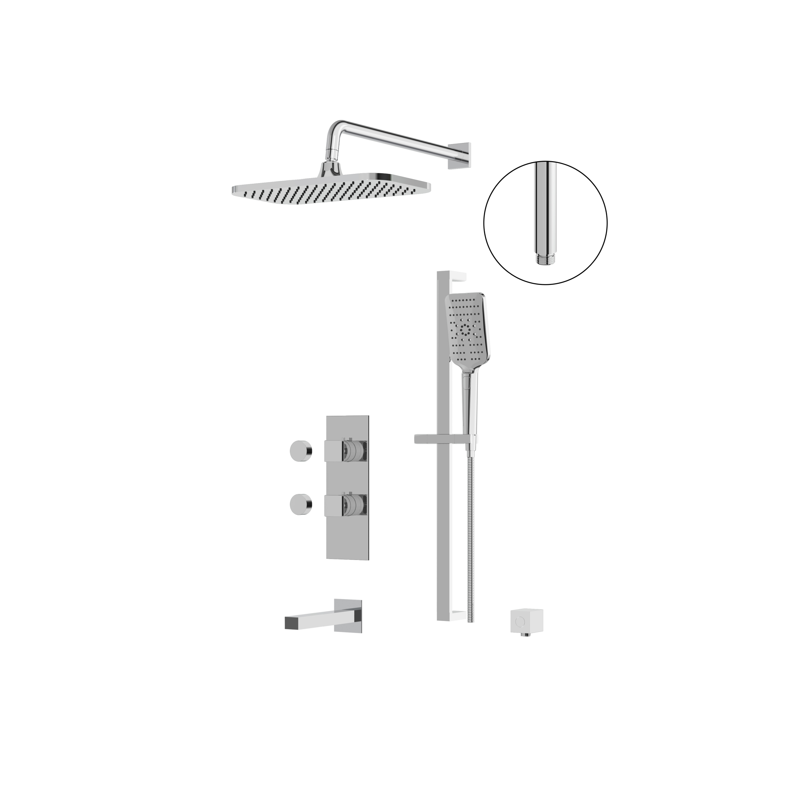 polished chrome shower set