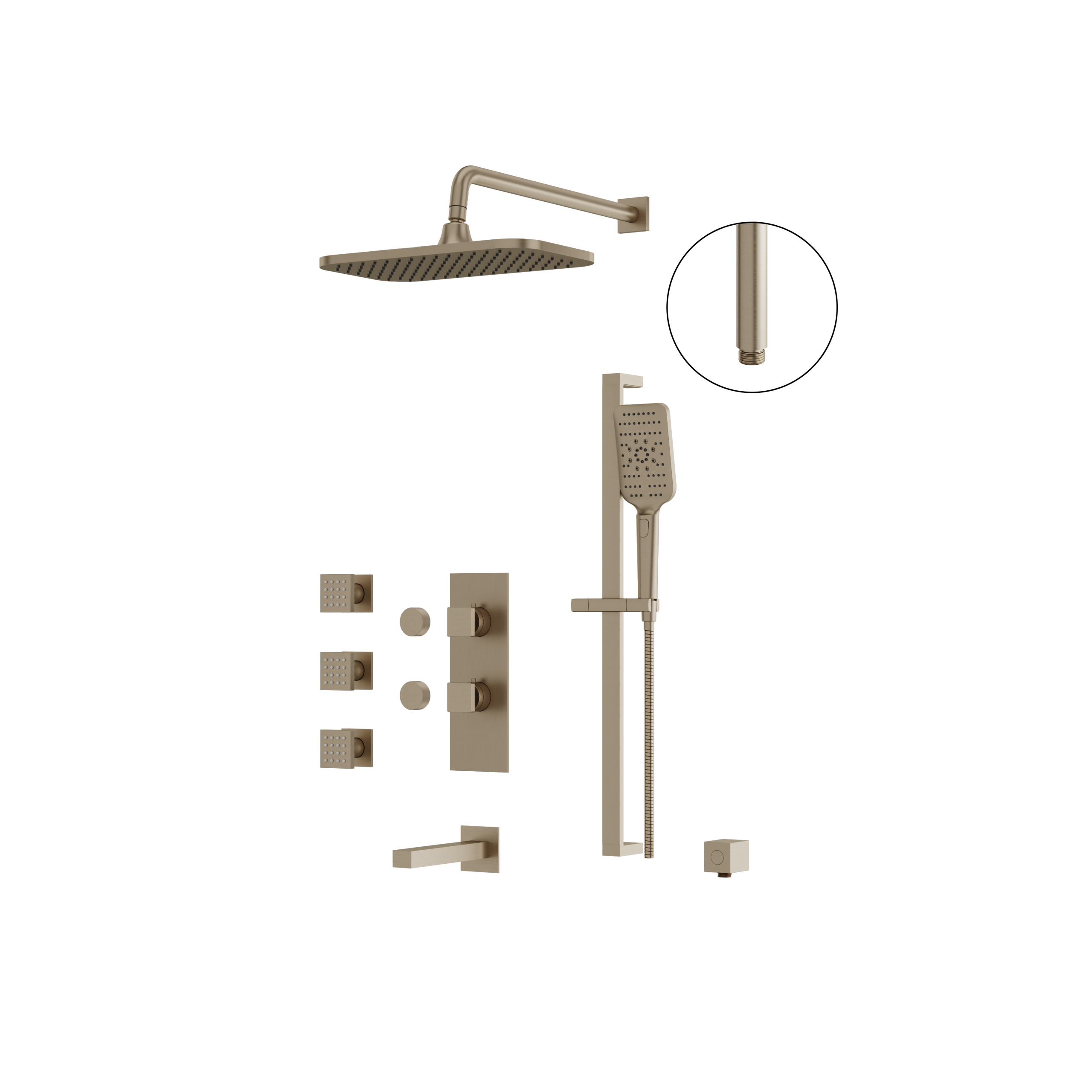 Aquabrass Shower Faucet- 3 Way Shared