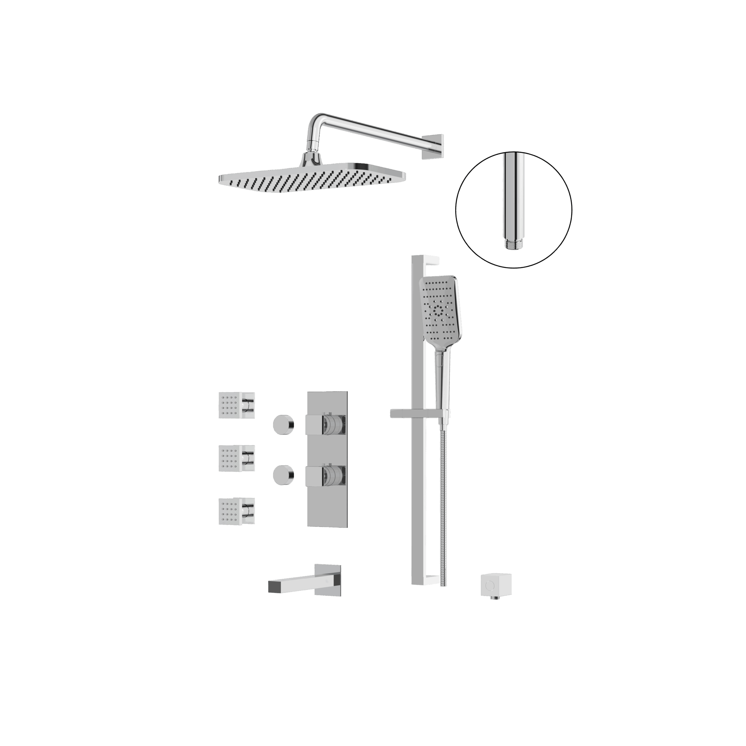 polished chrome shower set