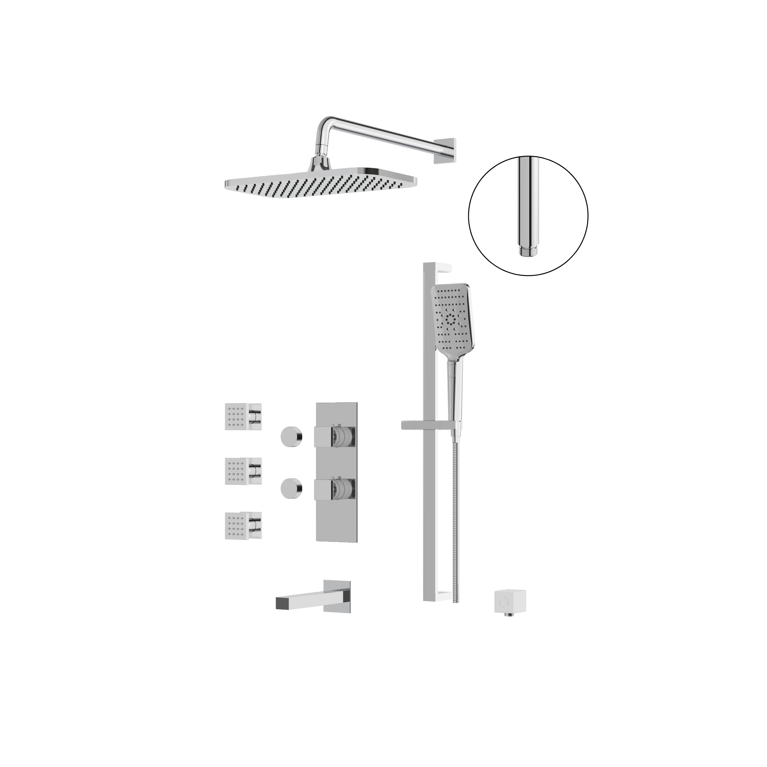 polished chrome shower set