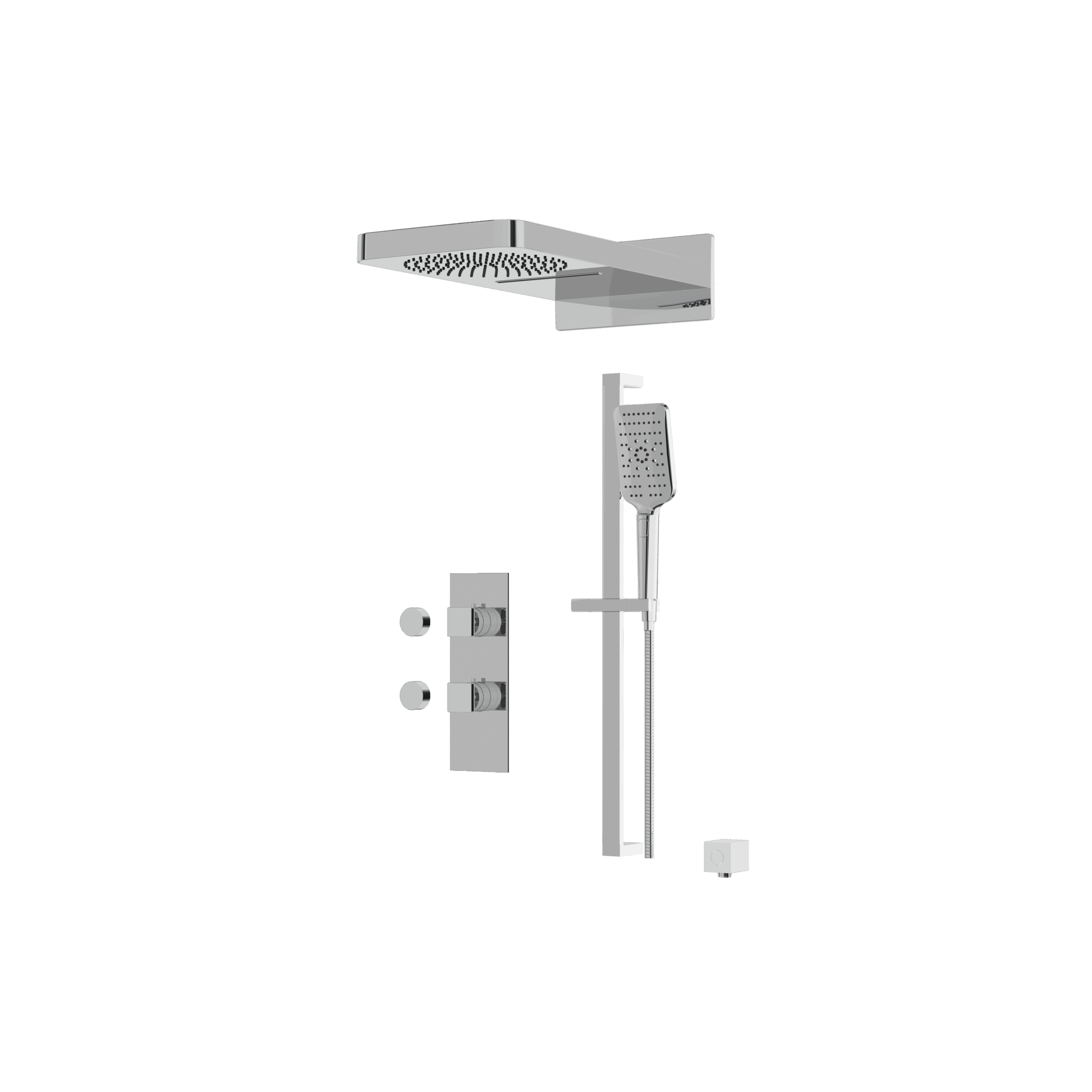 polished chrome shower set