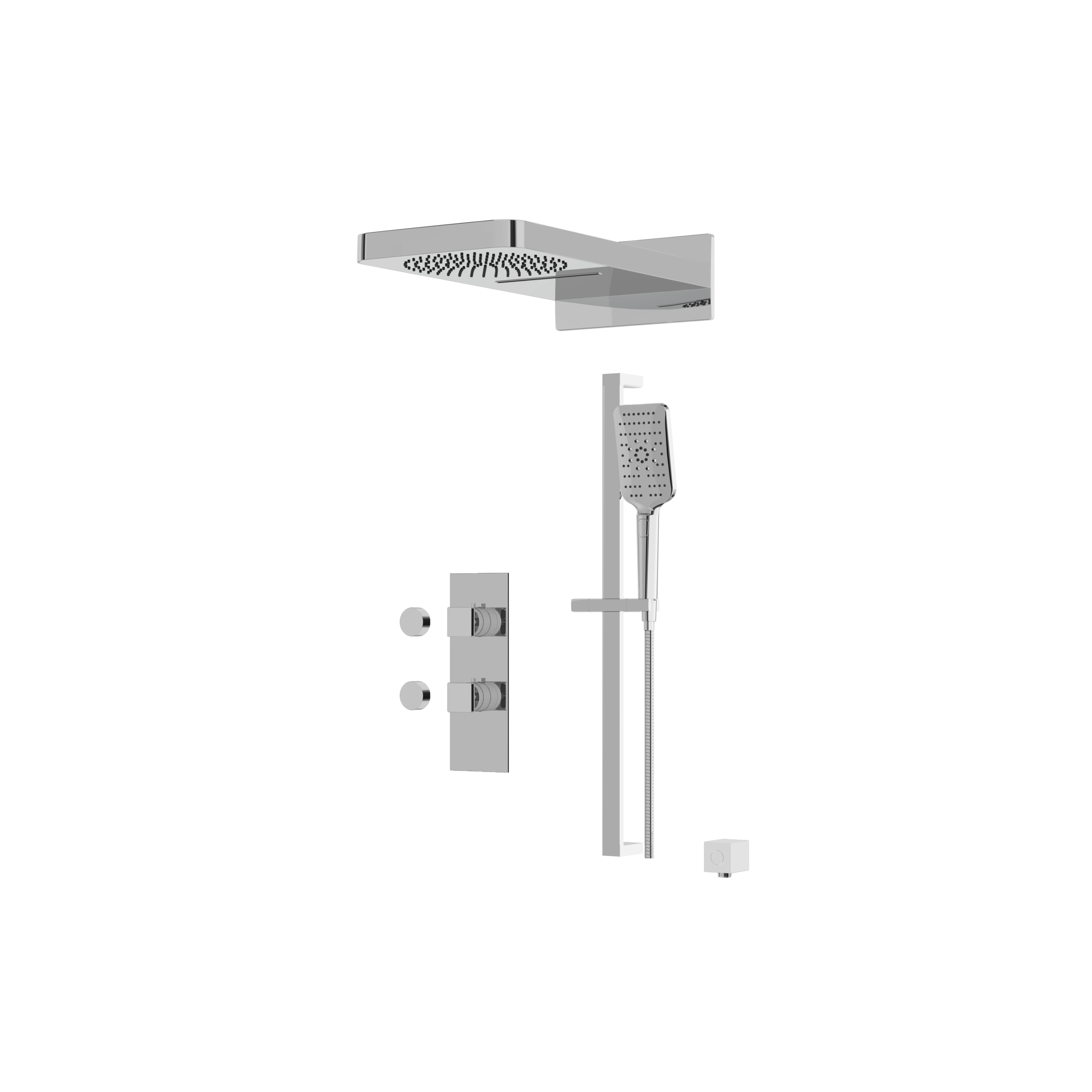 polished chrome shower set
