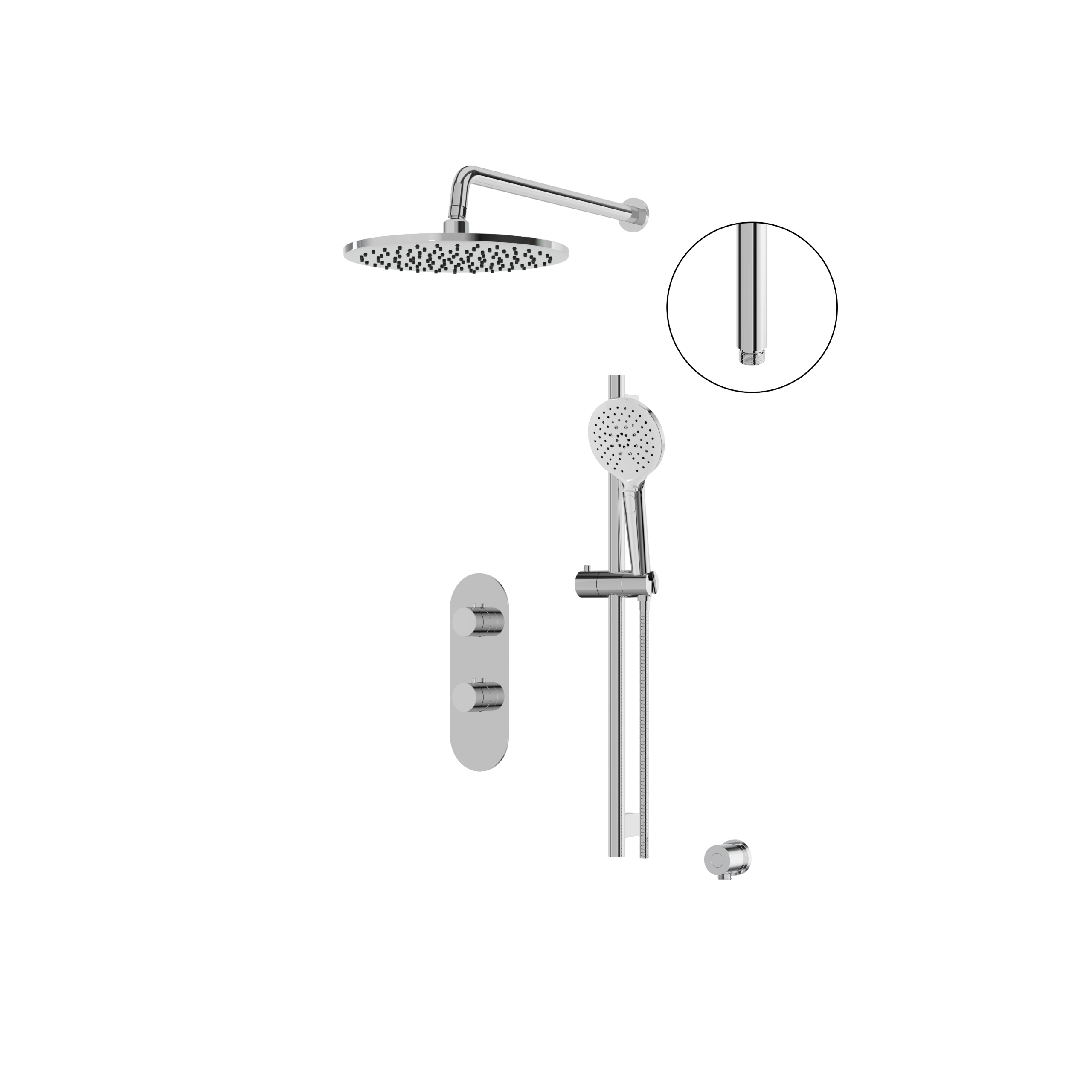 polished chrome shower set