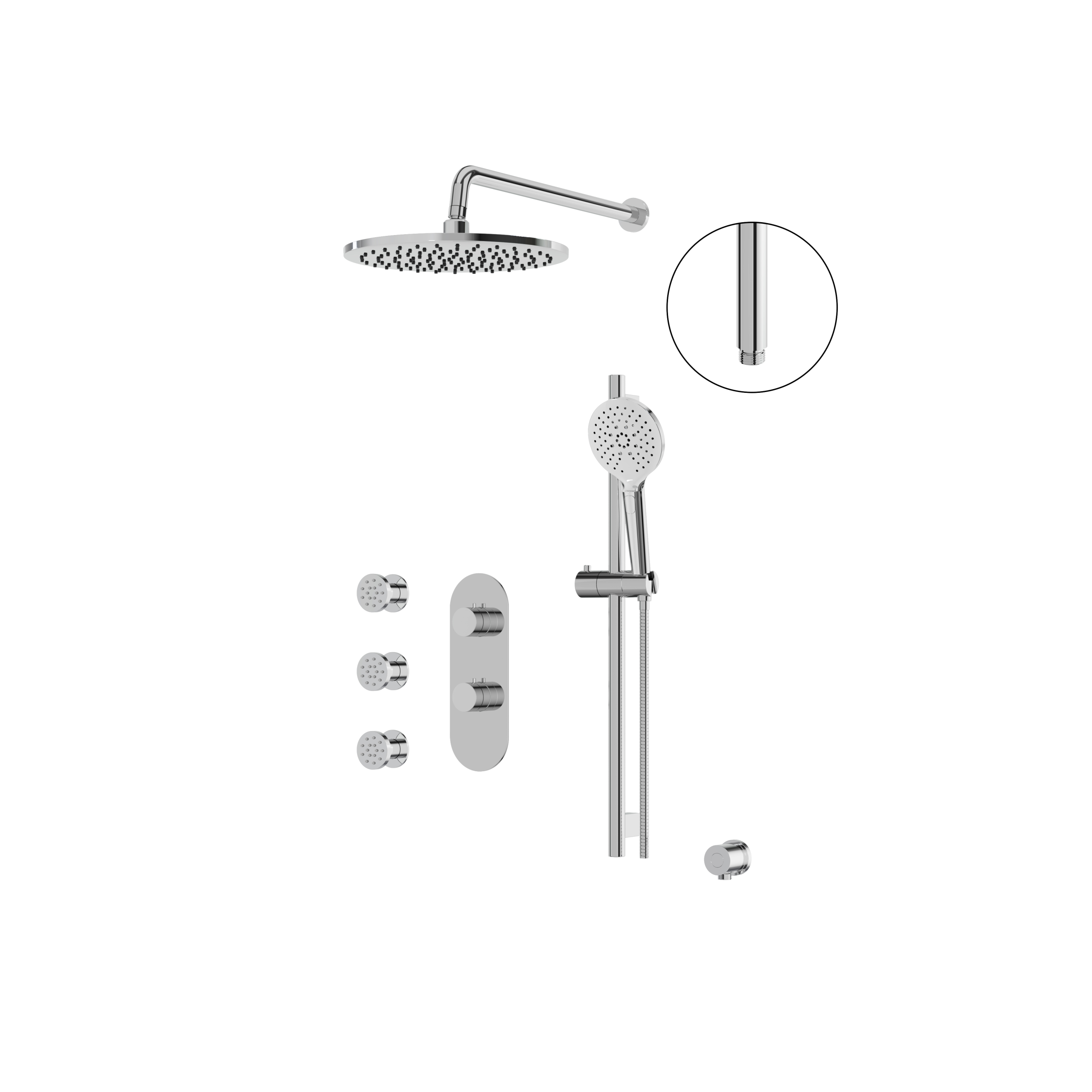 polished chrome shower set