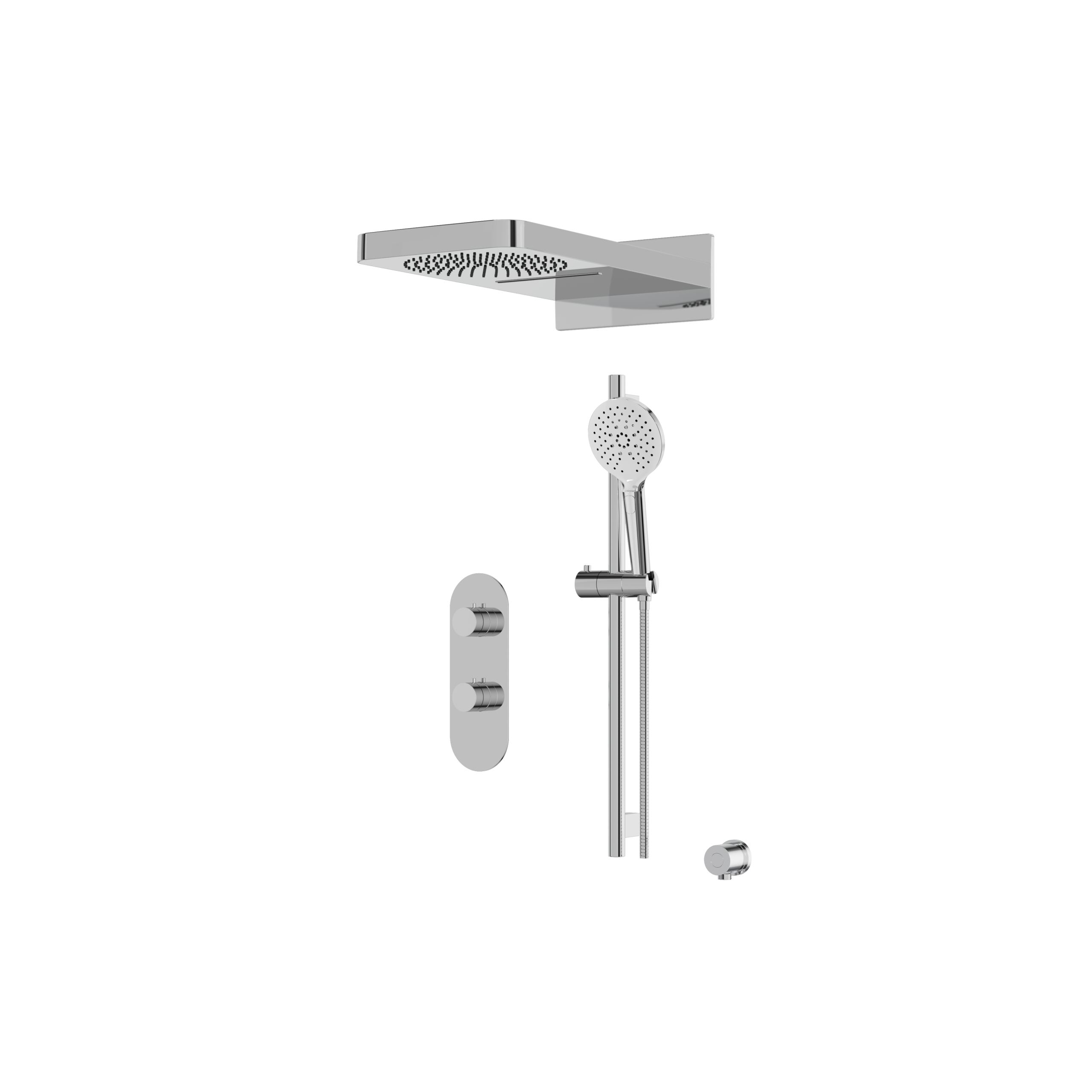 polished chrome shower set