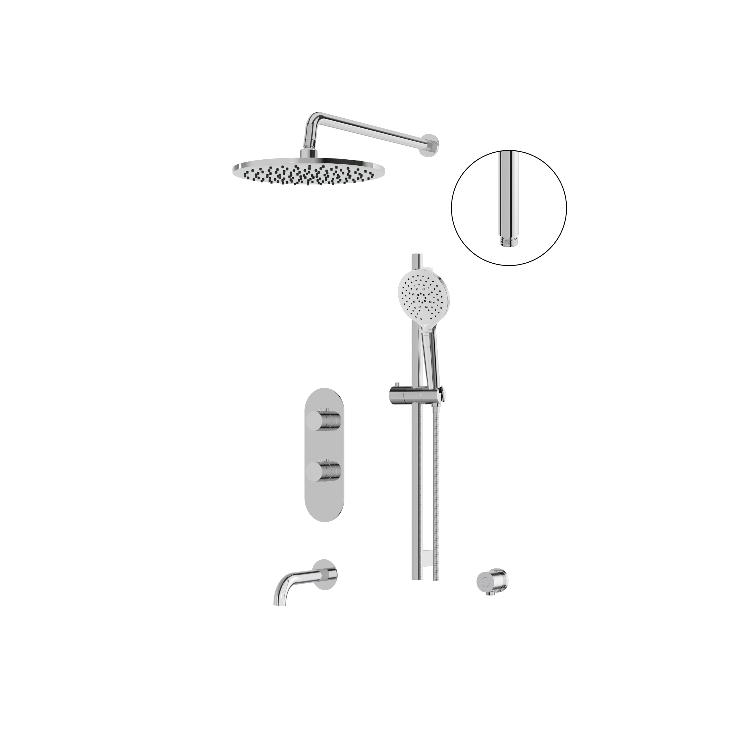 polished chrome shower set