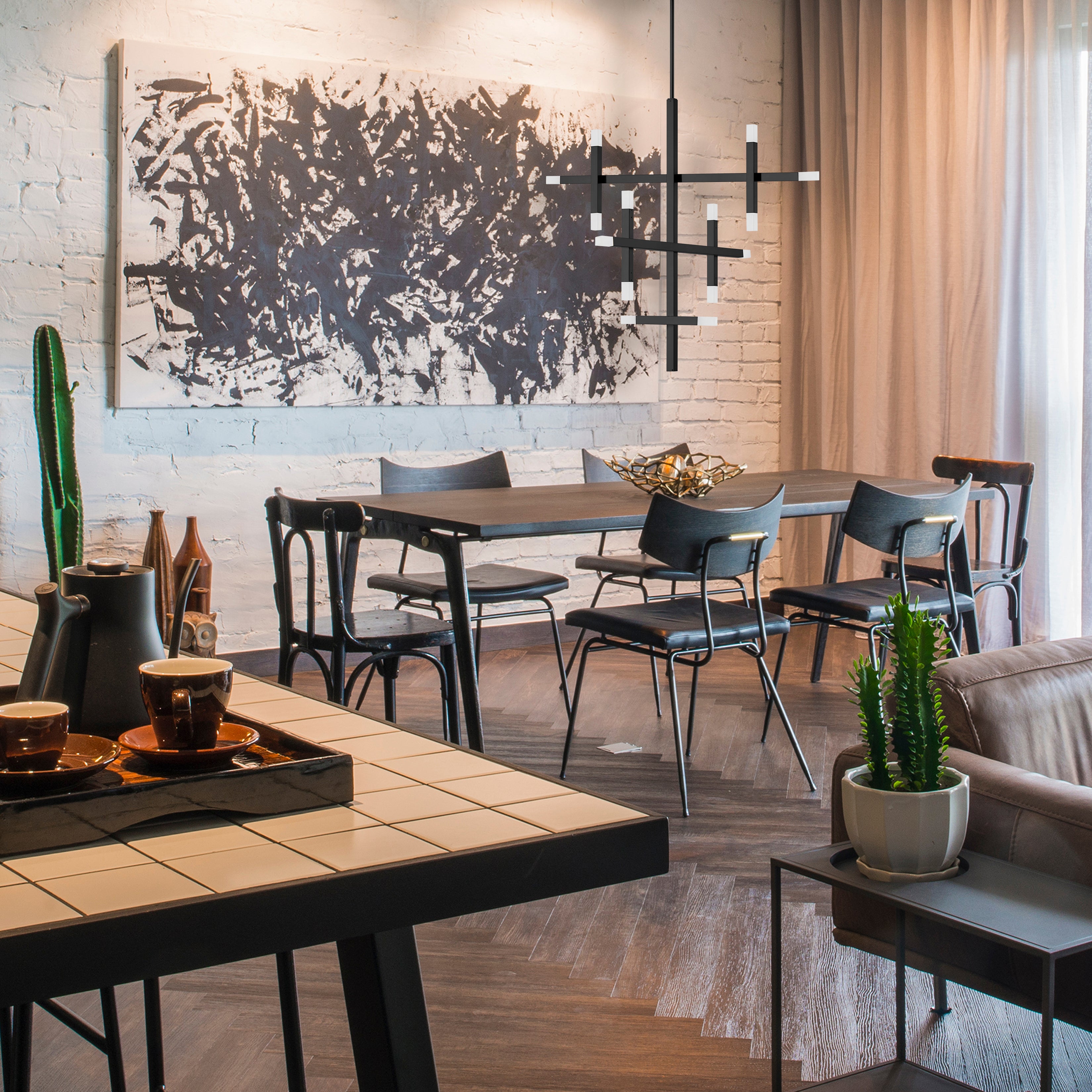 matte black chandeliers