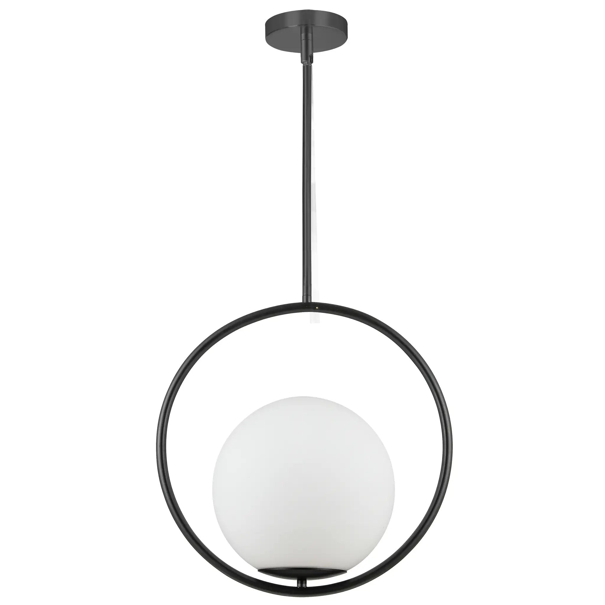 Dainolite 1 Light Incandescent Pendant with White Opal Glass by Dainolite