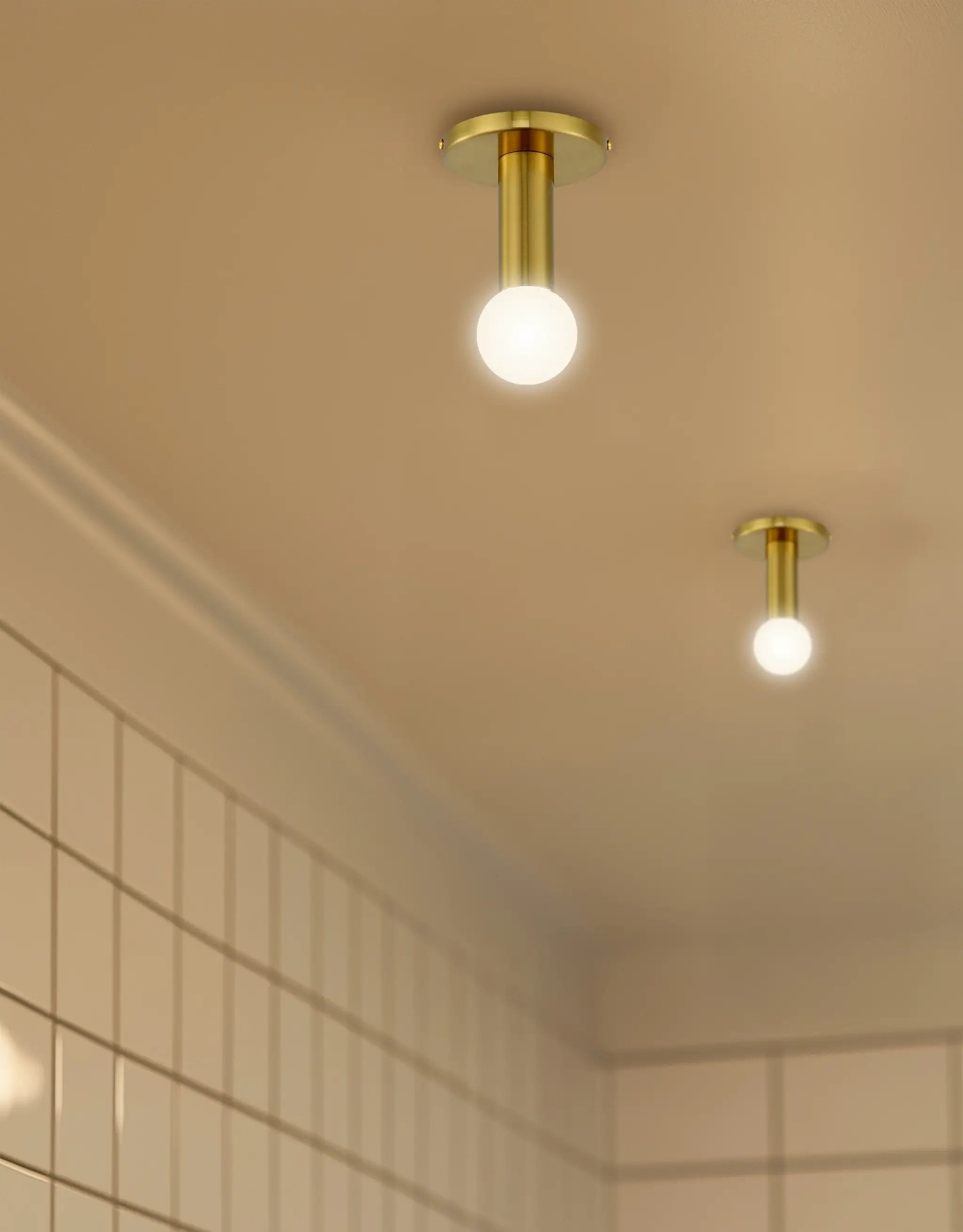aged brass flush mount
