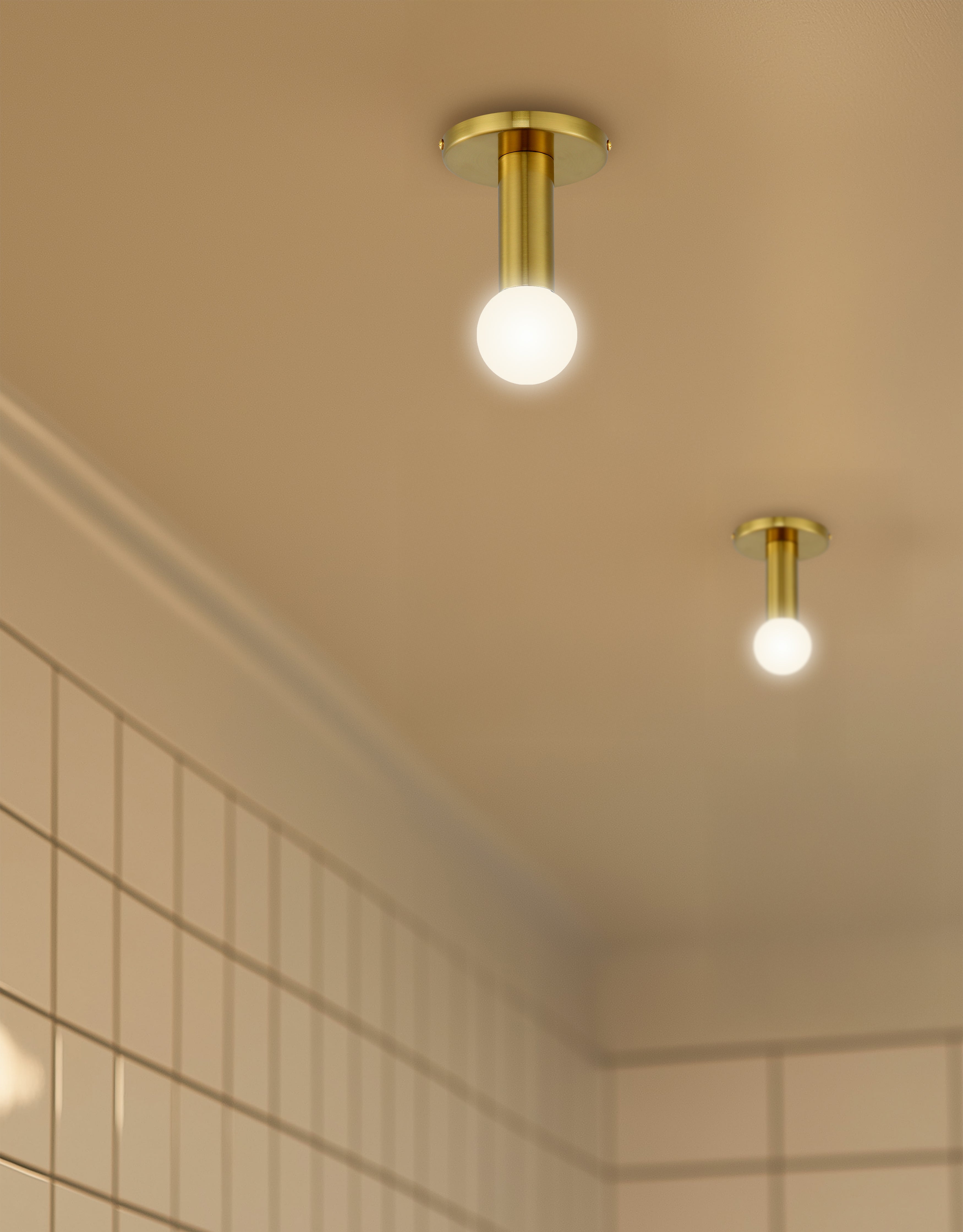 aged brass flush mount