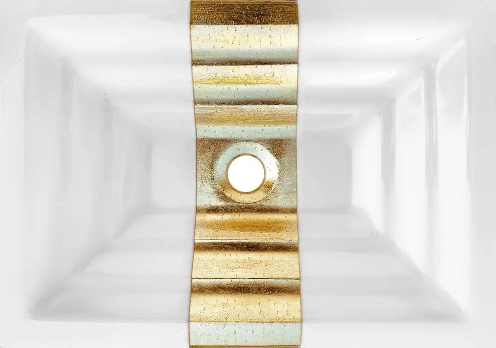 Linkasink Eglomise Ribbon Artisan Glass Undermount Sink by Linkasink