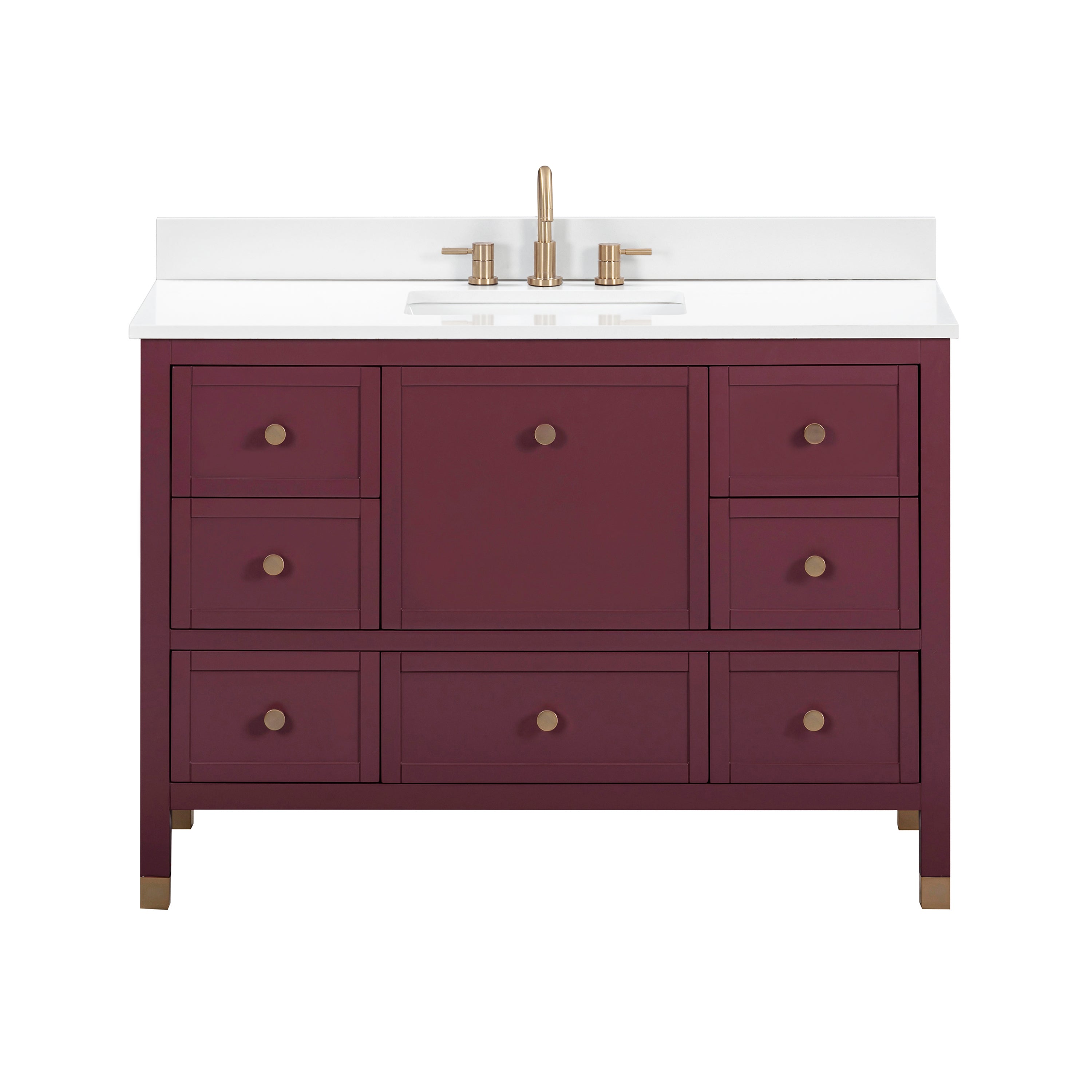 Avanity Alana 49 in. Single Sink Bathroom Vanity Set in Burgundy Red