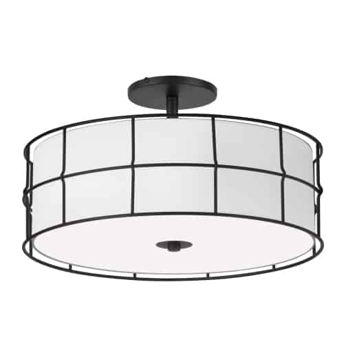 Dainolite 3 Light Incandescent Semi Flush Mount Fixture with White Shade by Dainolite