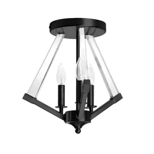 matte black with clear acrylic flush mount
