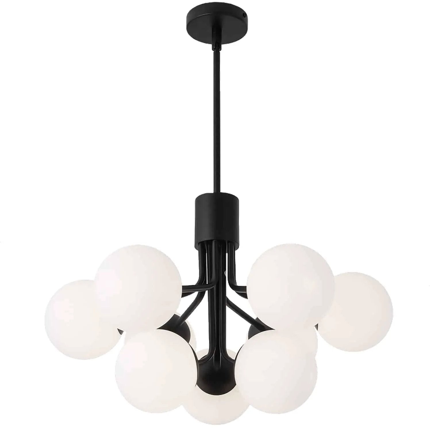 Dainolite 9 Light Halogen Chandelier with Opal Glass by Dainolite