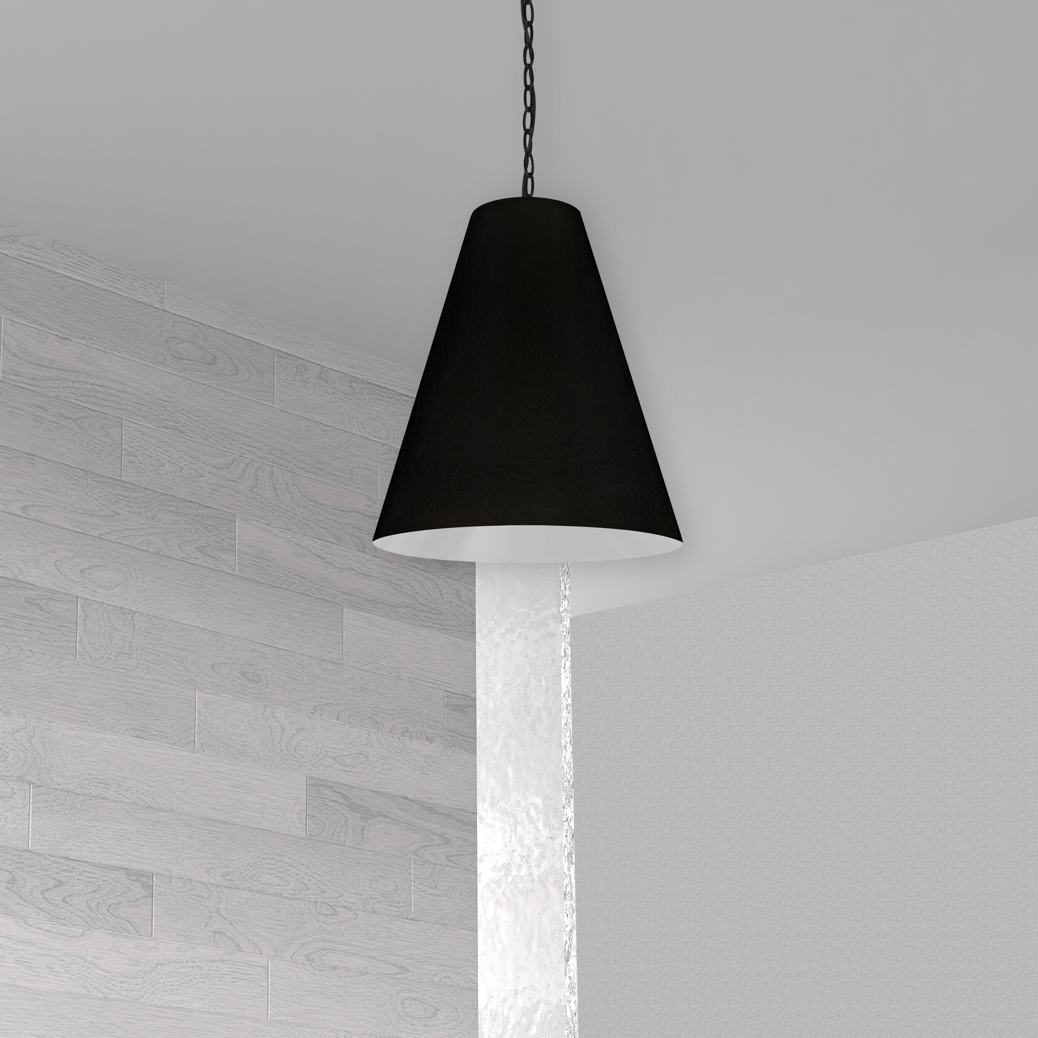matte black with black shade pendants