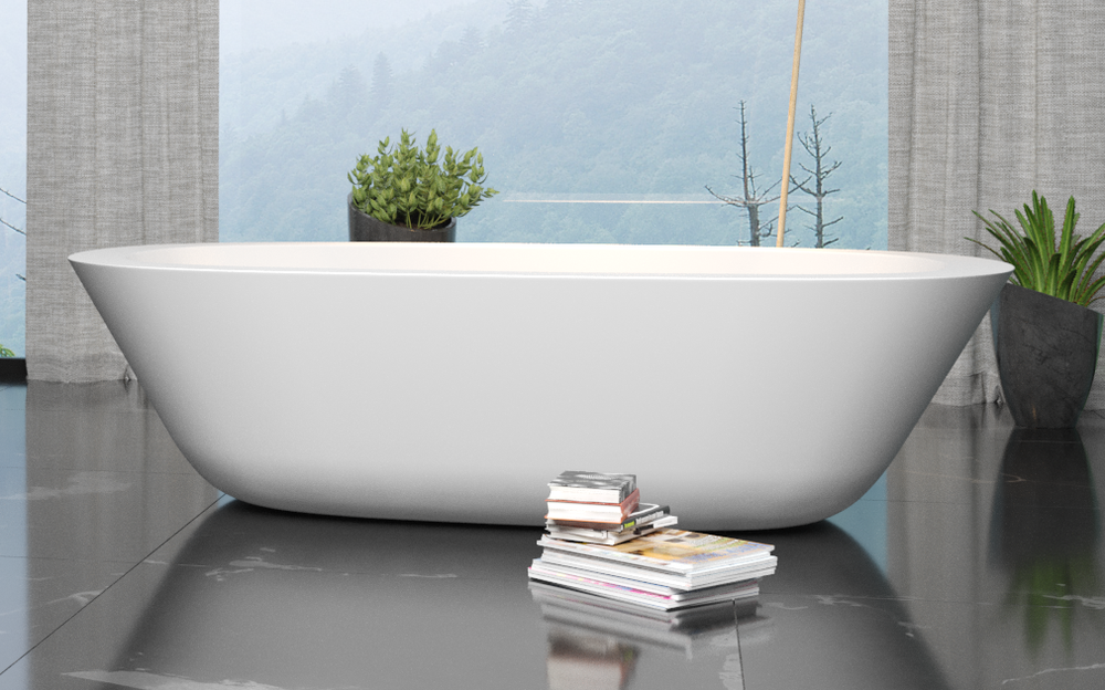 white freestanding bathtub