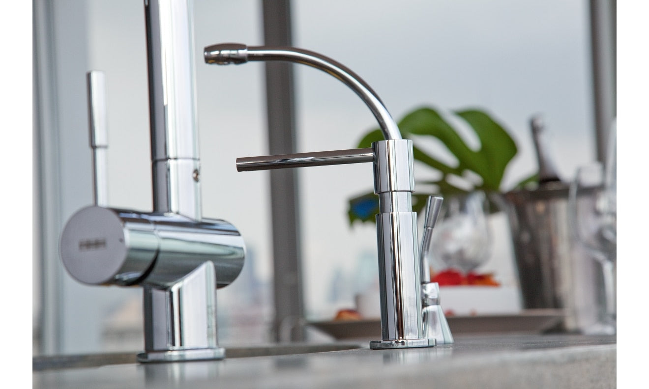 polished chrome soap dispenser
