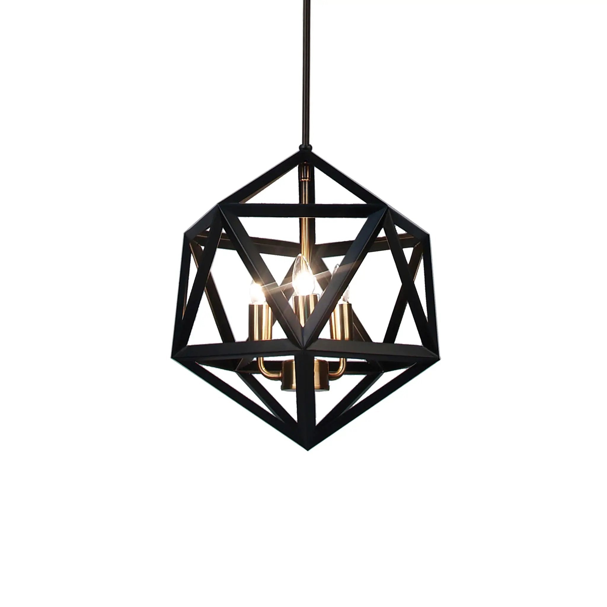 matte black with antique brass accents pendants