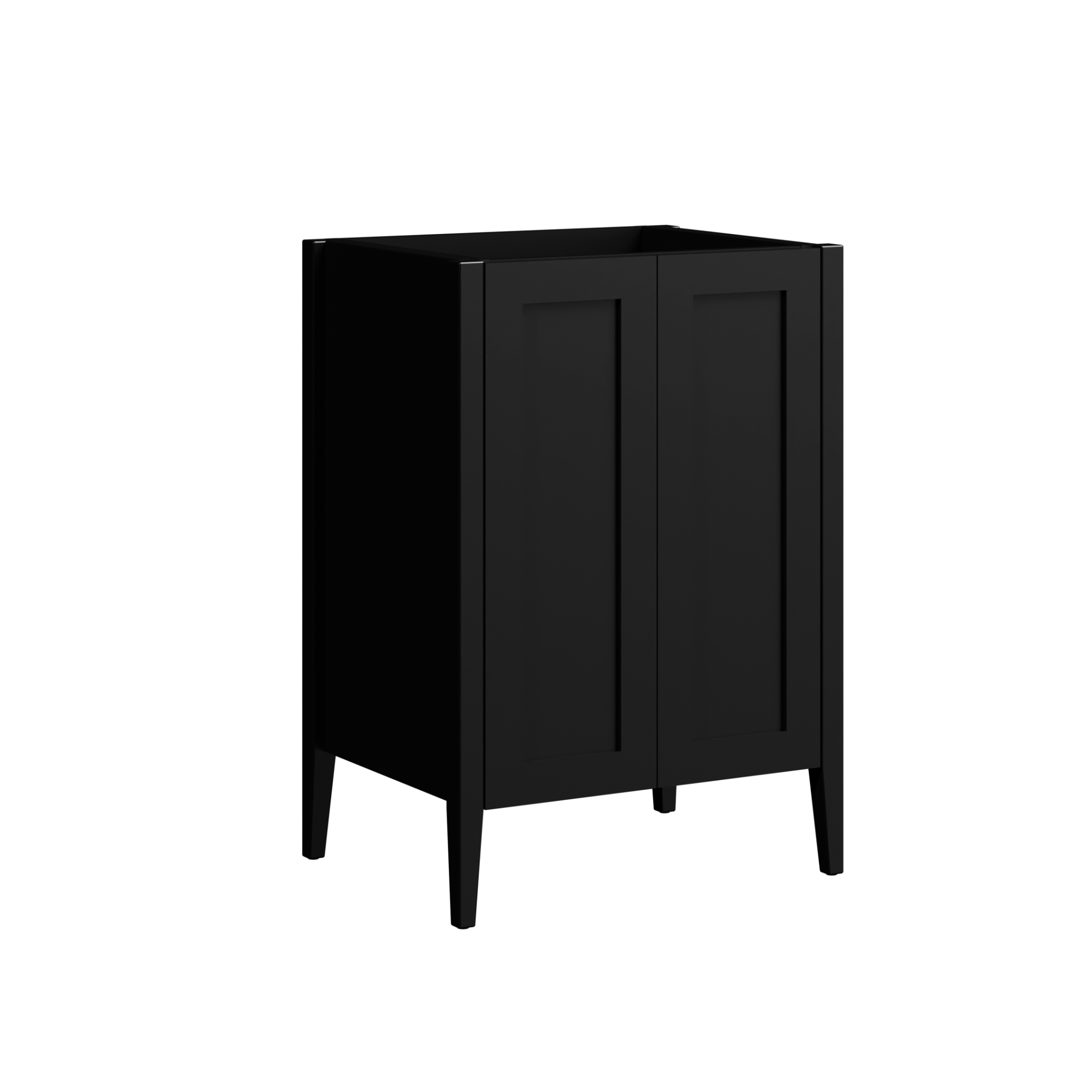 black satin paint vanity