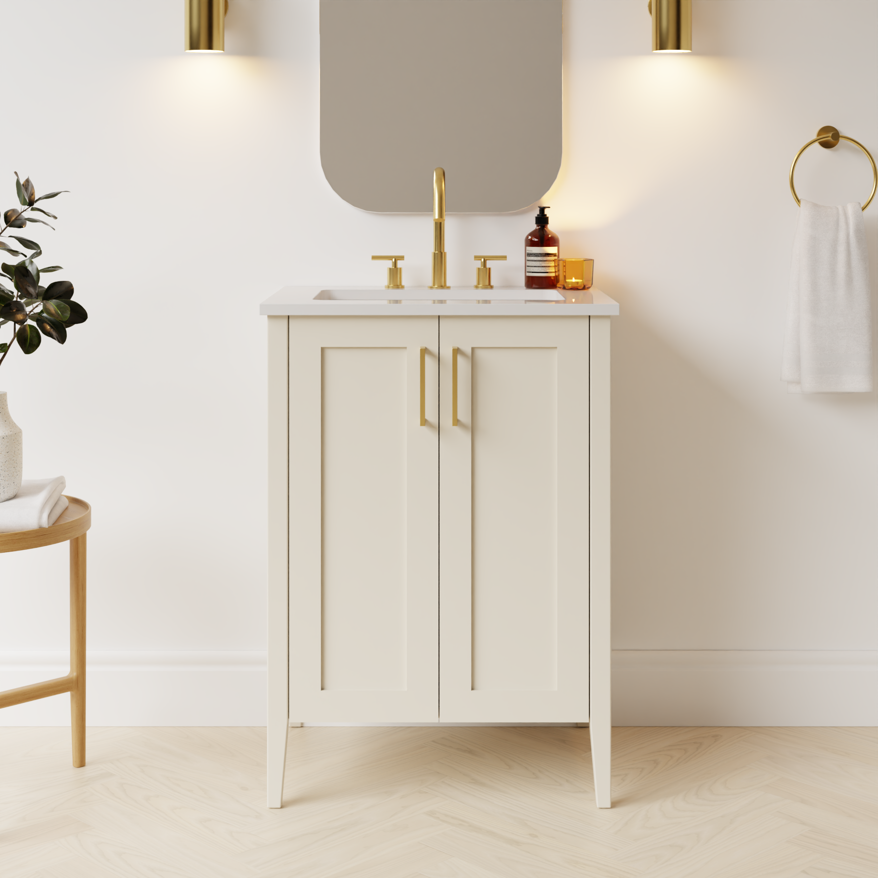 grey beige satin paint vanity