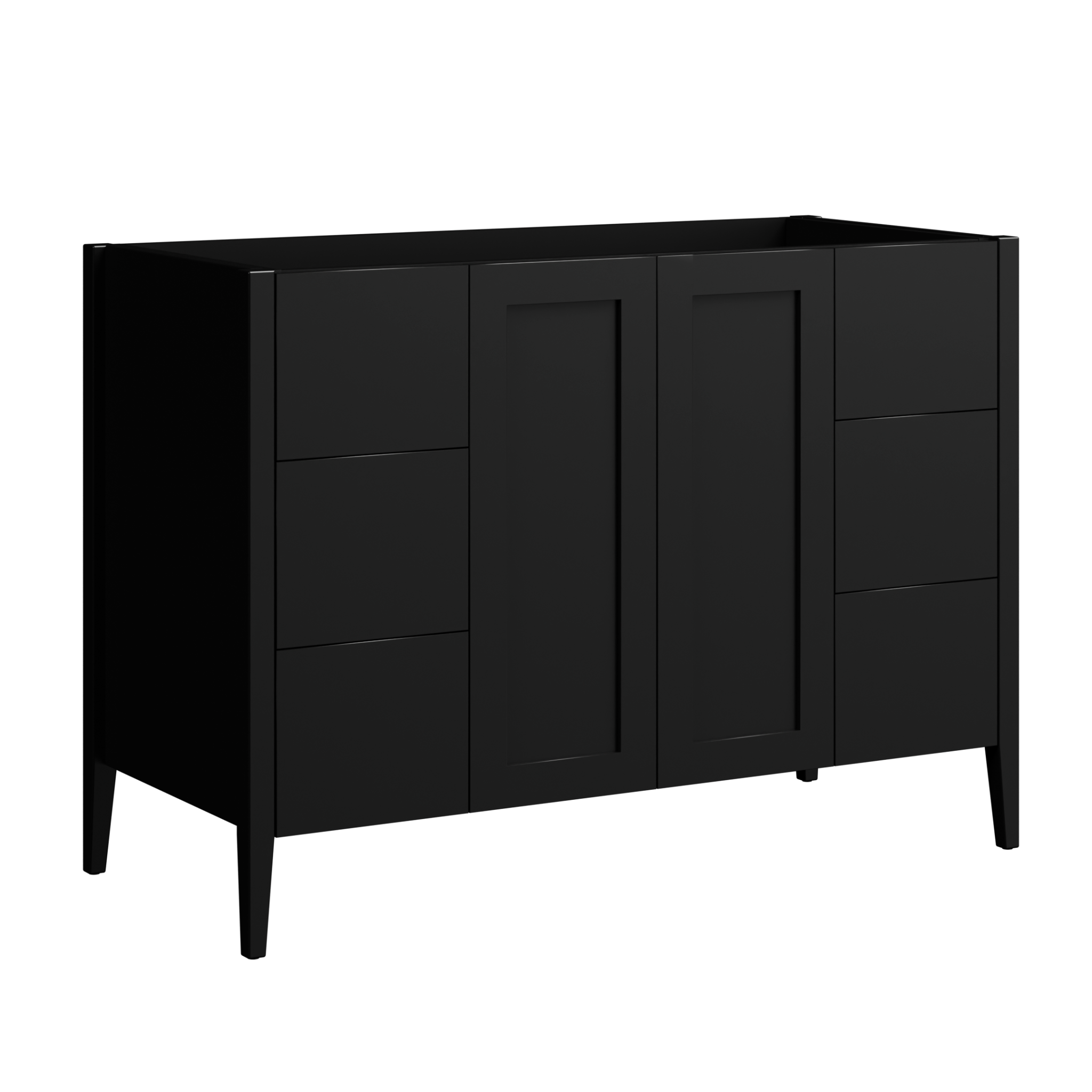black satin paint vanity