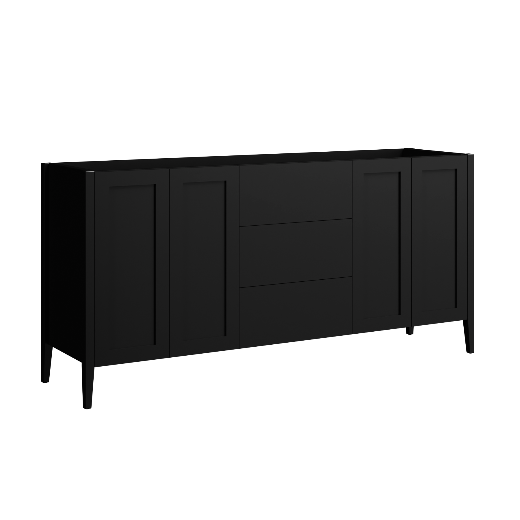 black satin paint vanity