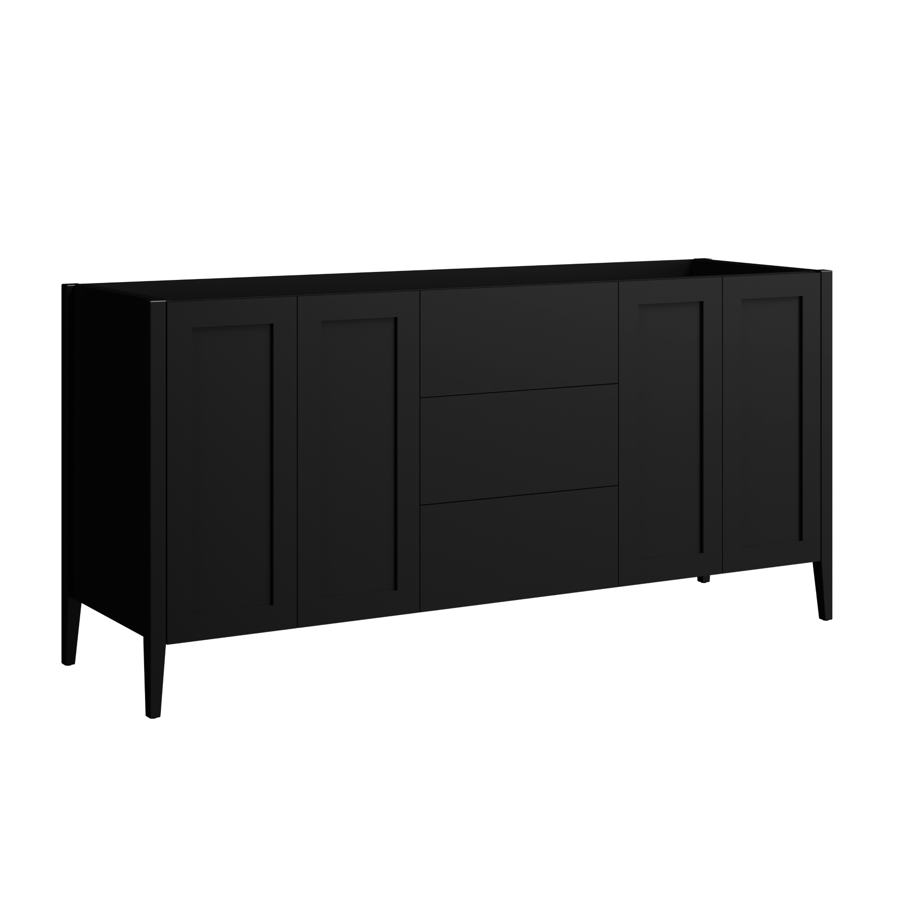 black satin paint vanity
