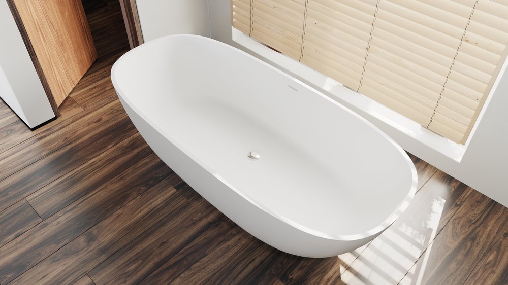 white freestanding bathtub