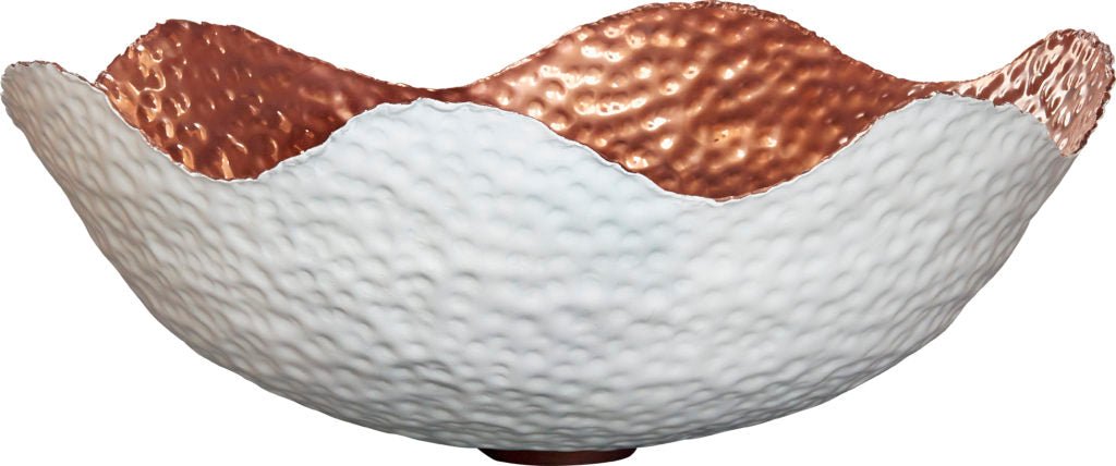 rose gold interior white enamel exterior pebble sink