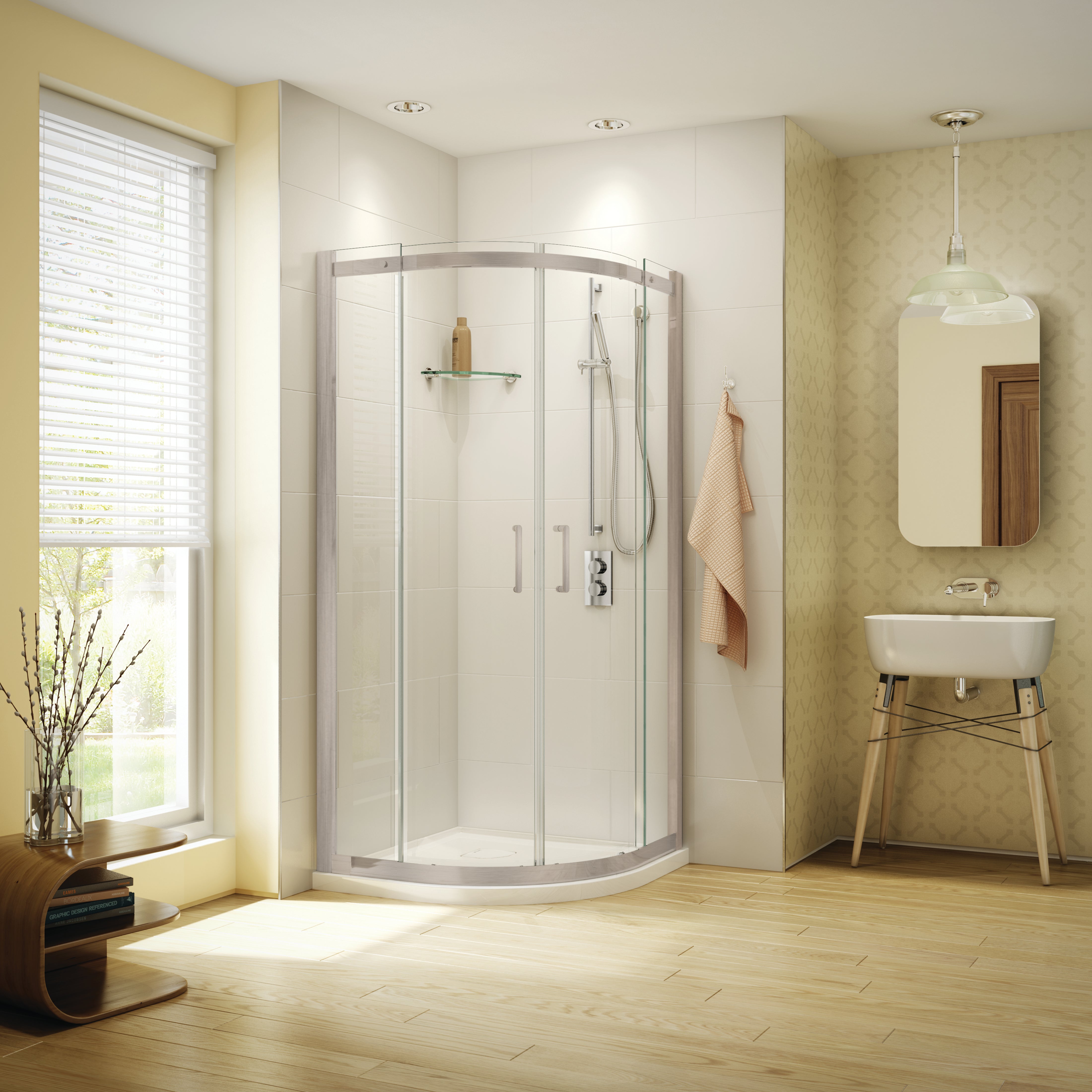 brushed nickel shower door