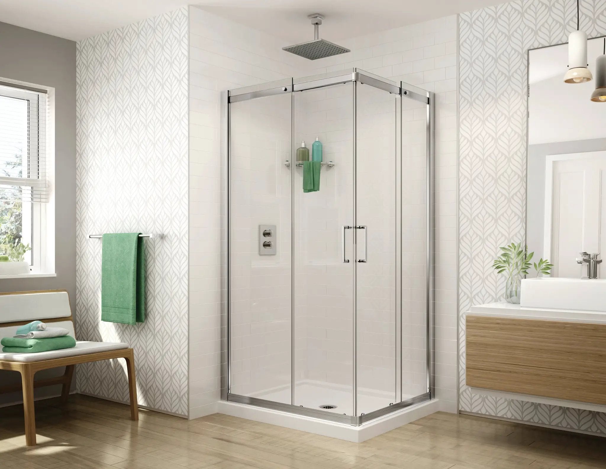 chrome shower door
