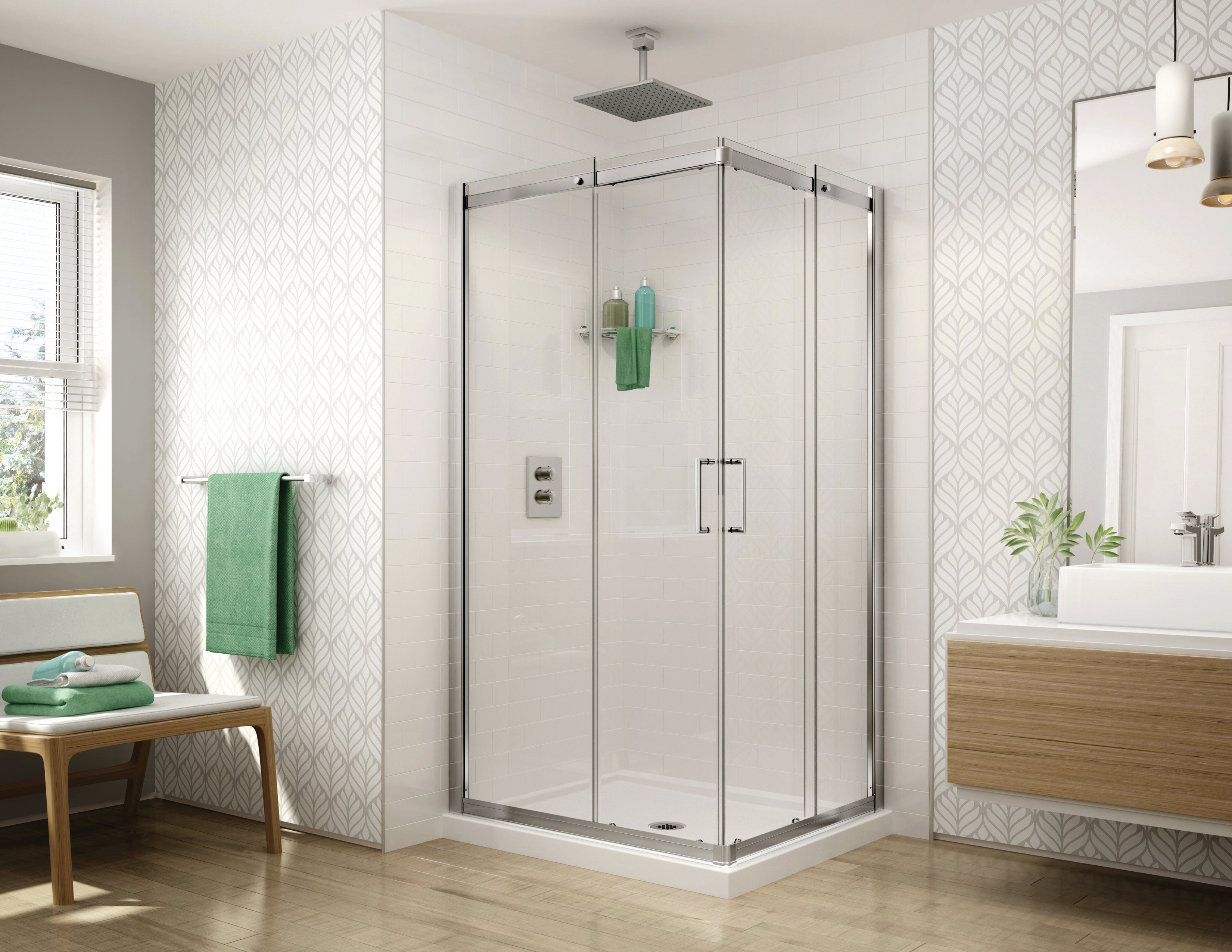 chrome shower door