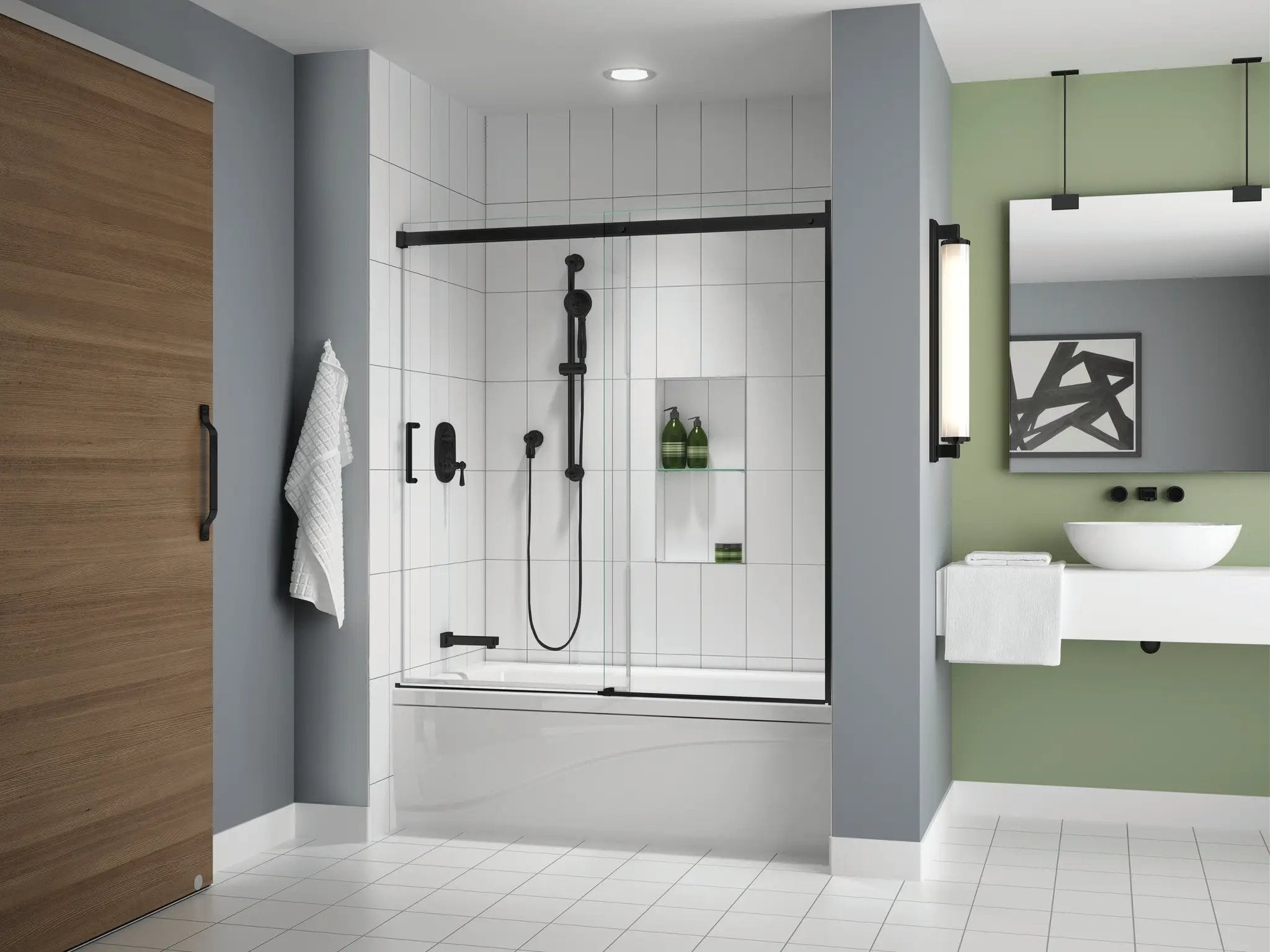 matte black tub enclosure